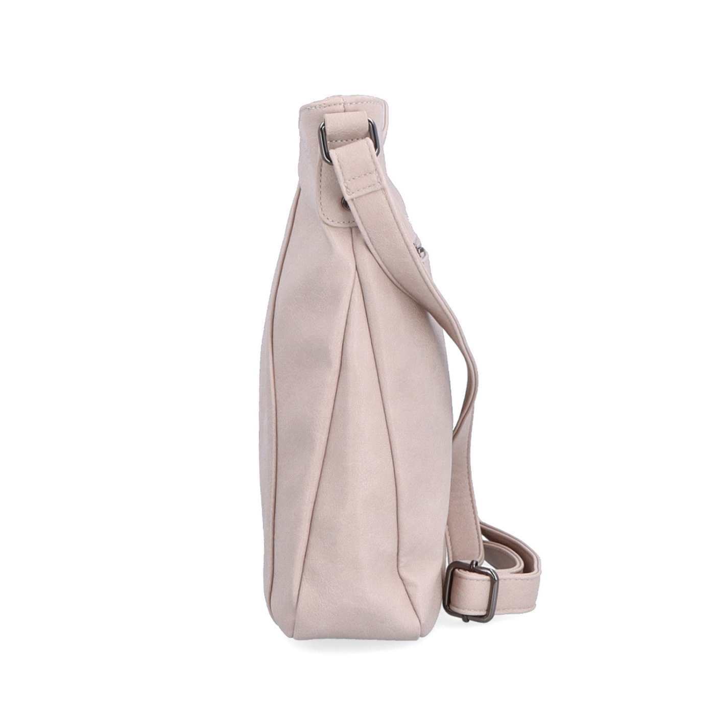 Asymetrická crossbody kabelka s prošíváním Tangerin materiál syntetická kůže zapínání na zip barva růžová velikost střední 8023 LI Z boku