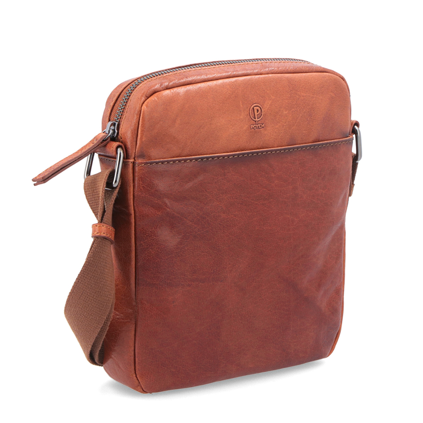 Pánská kožená crossbody taška s kapsami