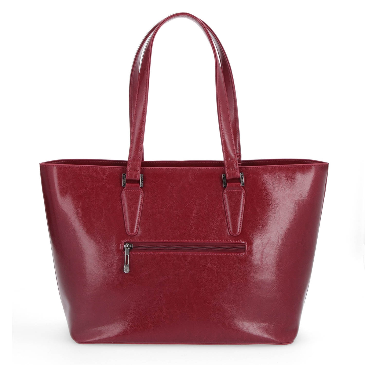 Shopper kabelka přes rameno Noelia Bolger materiál kůže zapínání na zip barva červená velikost velká NB 0047 TCV Zezadu
