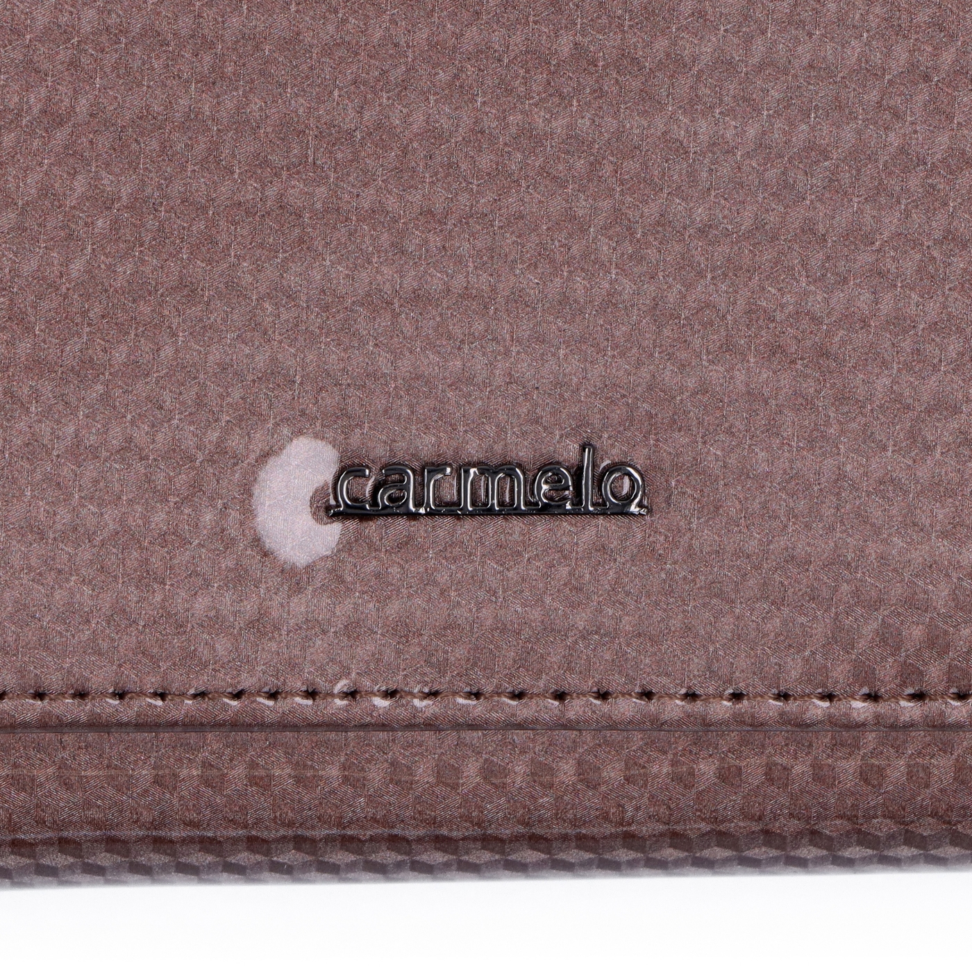 Lakovaná kožená peněženka s moderním vzorem Carmelo materiál kůže zapínání na zip barva taupe velikost malá 2105 K T Logo