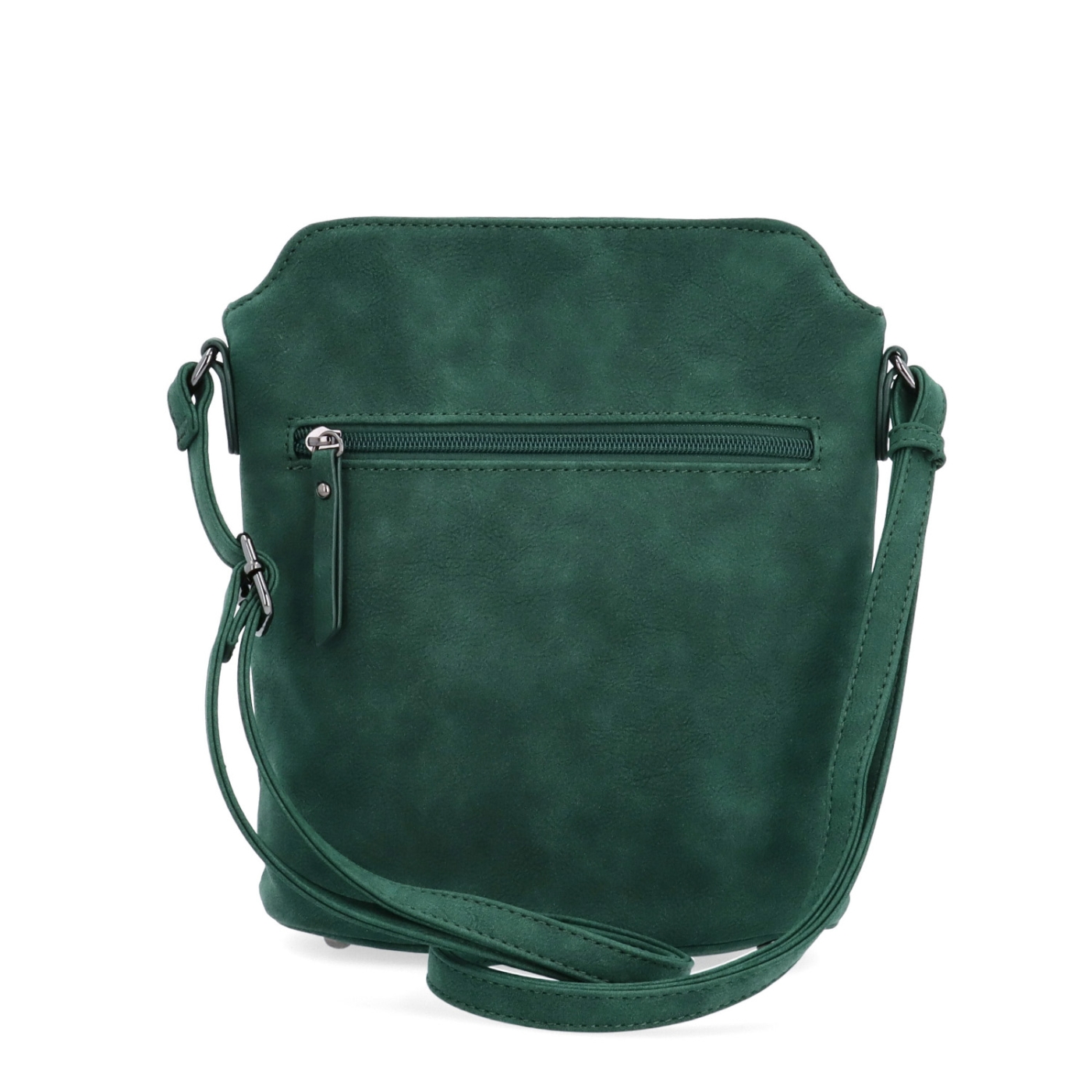 Malá elegantní kabelka s minimalistickým designem Tangerin materiál syntetická kůže zapínání na zip barva zelená velikost malá 1107 TZE Zezadu