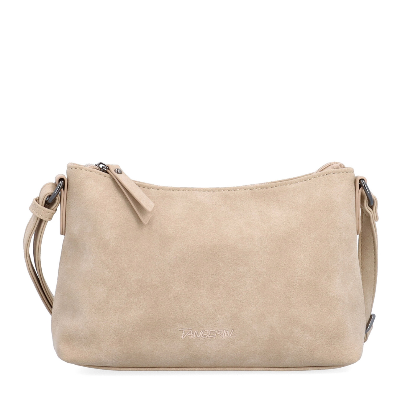 Malá elegantní crossbody kabelka Tangerin materiál syntetická kůže zapínání na zip barva béžová velikost malá 1109 BE Zepředu