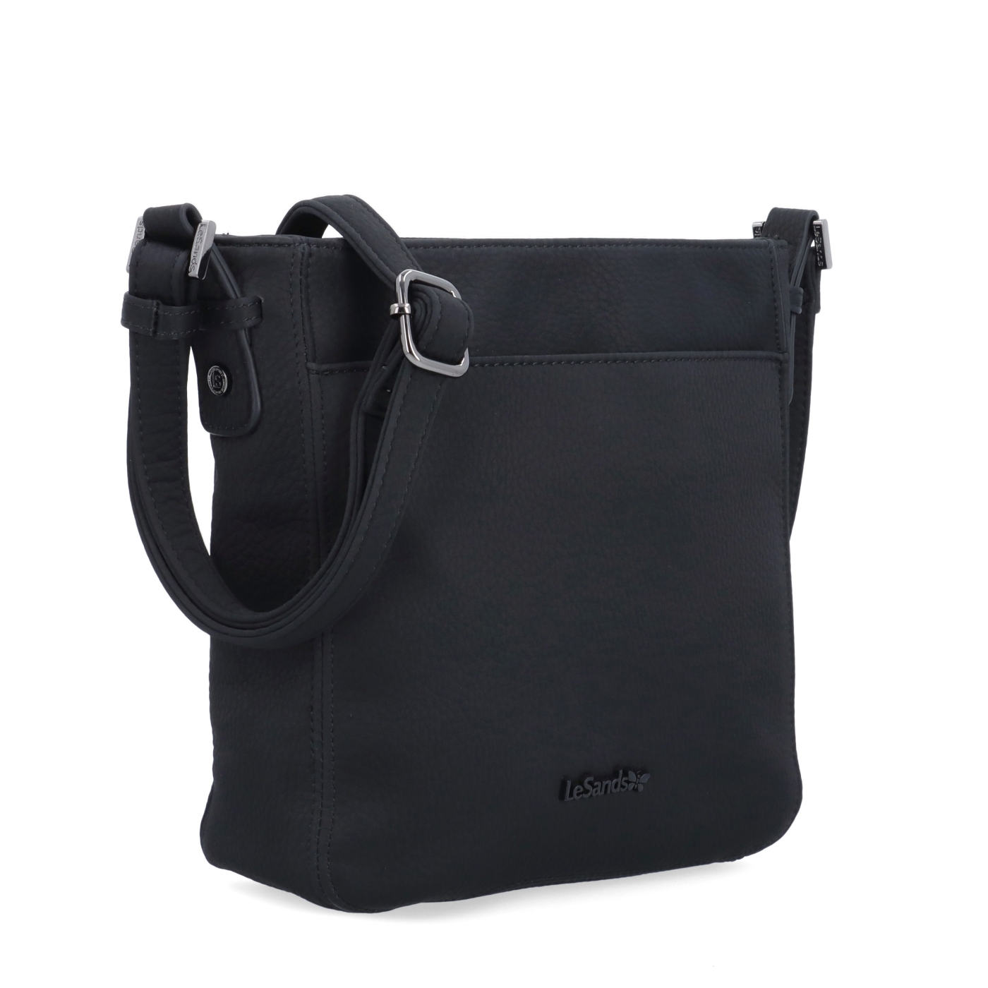 Praktická crossbody kabelka s přední kapsou Le Sands materiál syntetická kůže zapínání na zip barva černá velikost střední 4653 C