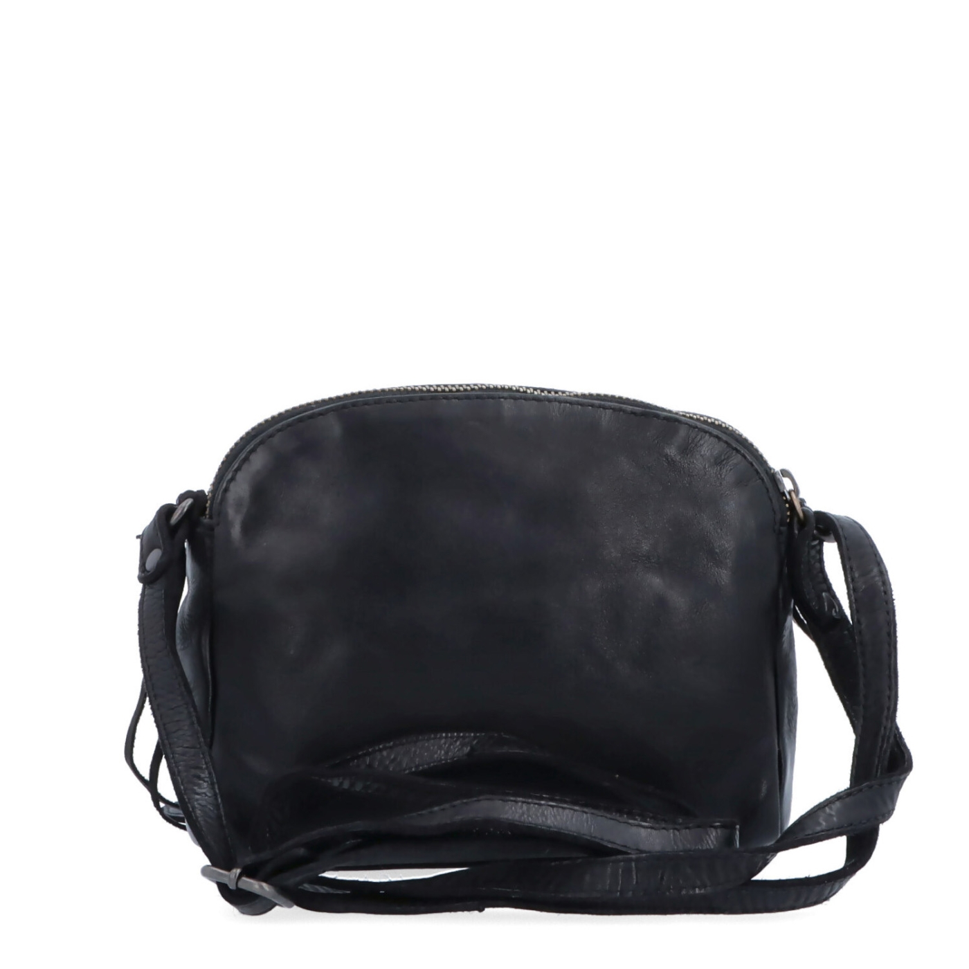 Kvalitní kožená crossbody kabelka Noelia Bolger materiál kůže zapínání na zip barva černá velikost malá NB 2408 C Zezadu