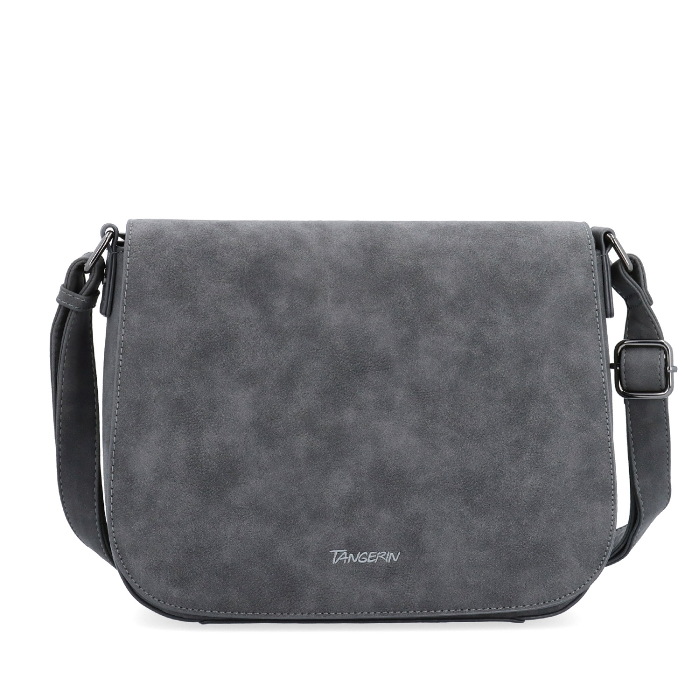Elegantní crossbody kabelka s klopou Tangerin materiál syntetická kůže zapínání na zip barva šedá velikost střední 1115 ANT Zepředu