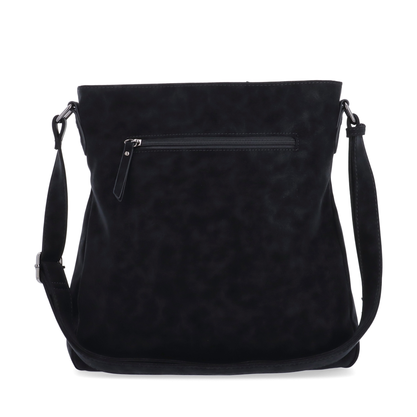 Stylová crossbody kabelka s čistým designem Tangerin materiál syntetická kůže zapínání na zip barva černá velikost střední 1101 C Zezadu