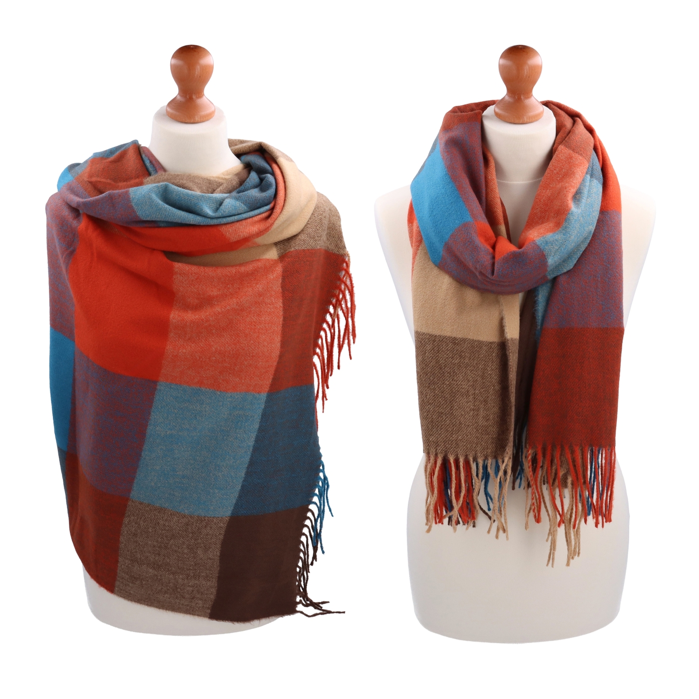 Příjemná šála s kostkovaným vzorem Noelia Bolger materiál Polyester s příměsí vlny barva multicolor KZ002 - 07
