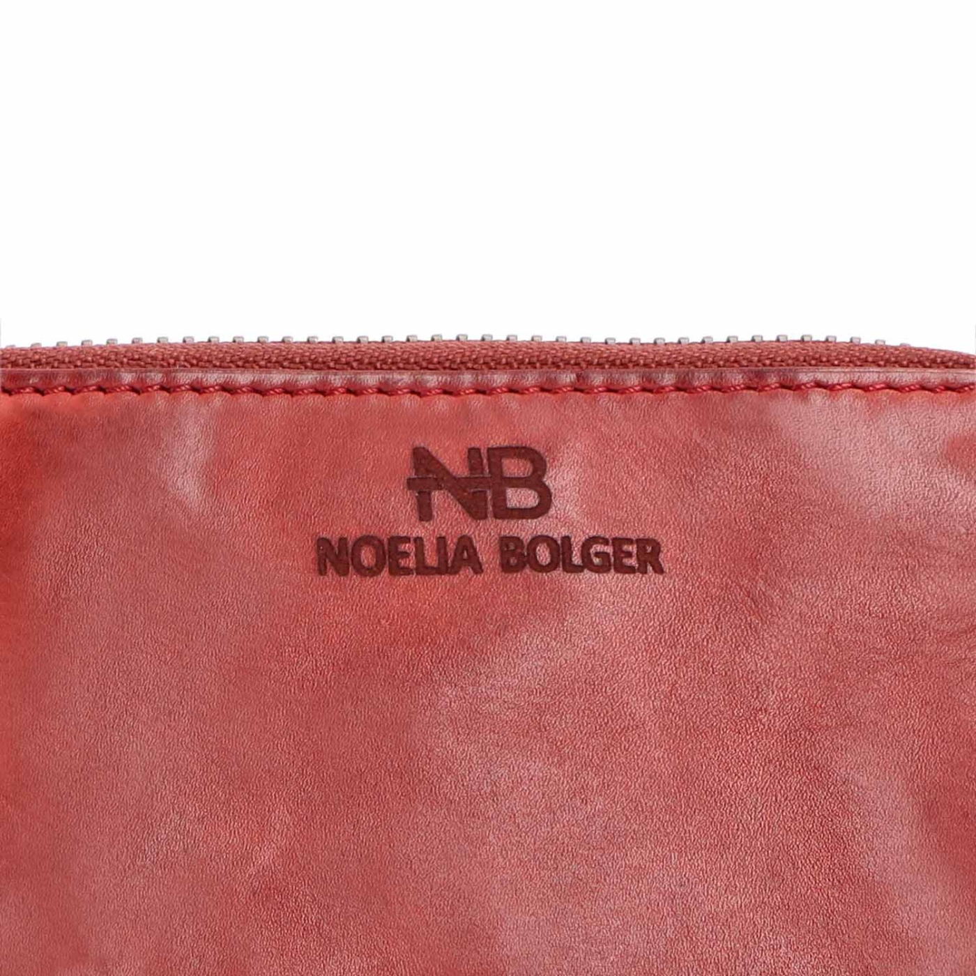 Praktická kožená peněženka s prošíváním Noelia Bolger materiál kůže zapínání na cvoček barva červená velikost malá 5130 NB CV Logo