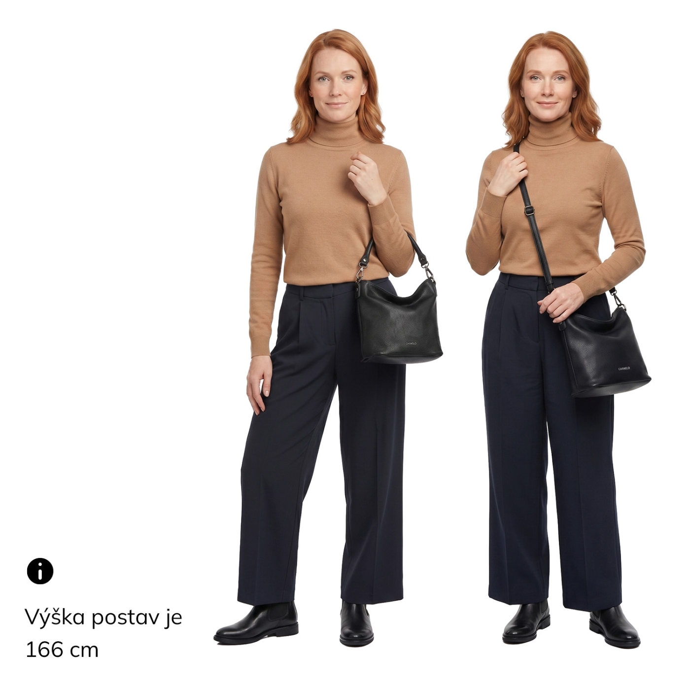 Elegantní kabelka s odepínatelnými popruhy Carmelo materiál syntetická kůže zapínání na zip barva béžová velikost malá 4603 K Na postavě
