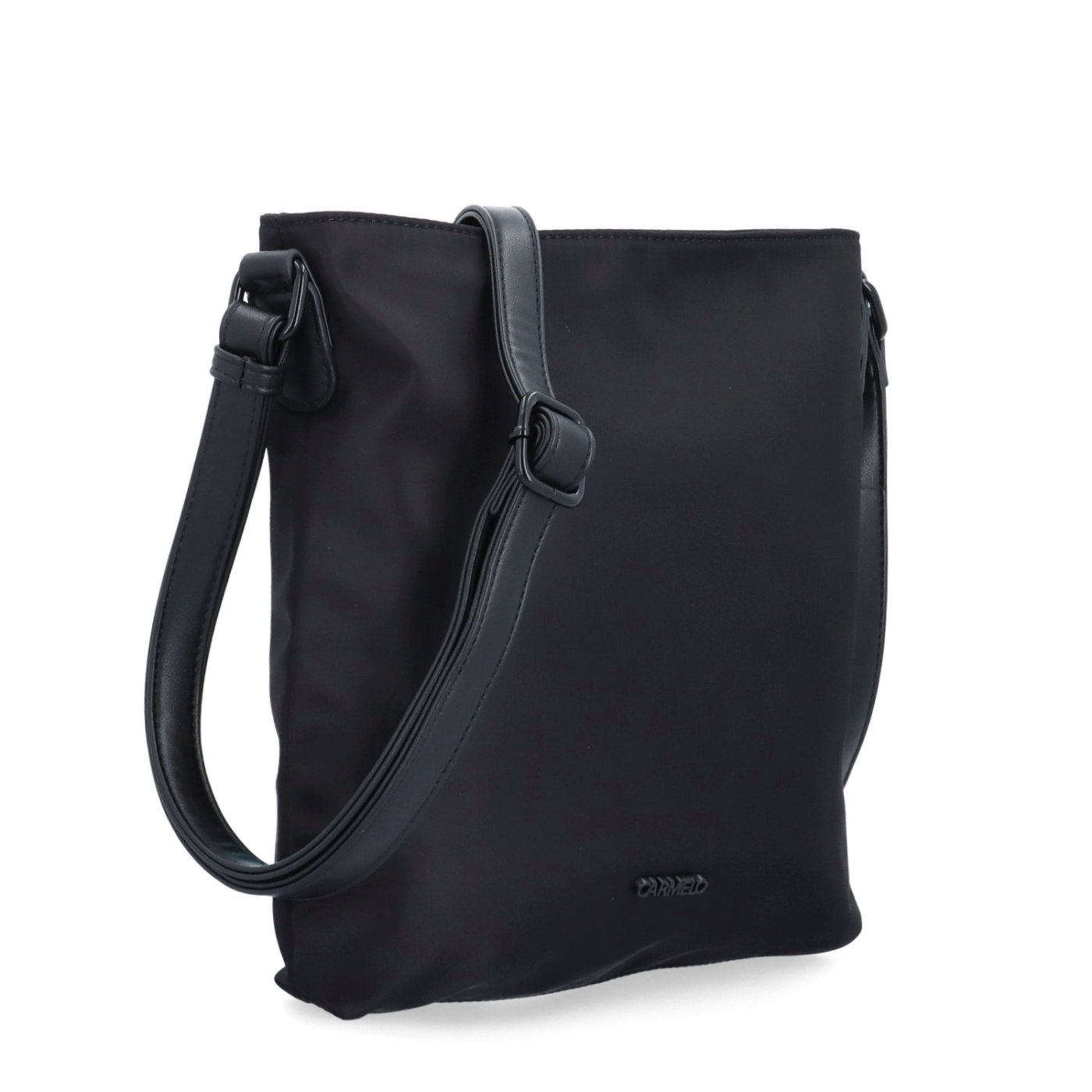 Stylová dámská crossbody kabelka z nylonu Carmelo materiál nylon zapínání na zip barva černá velikost malá 6606 C