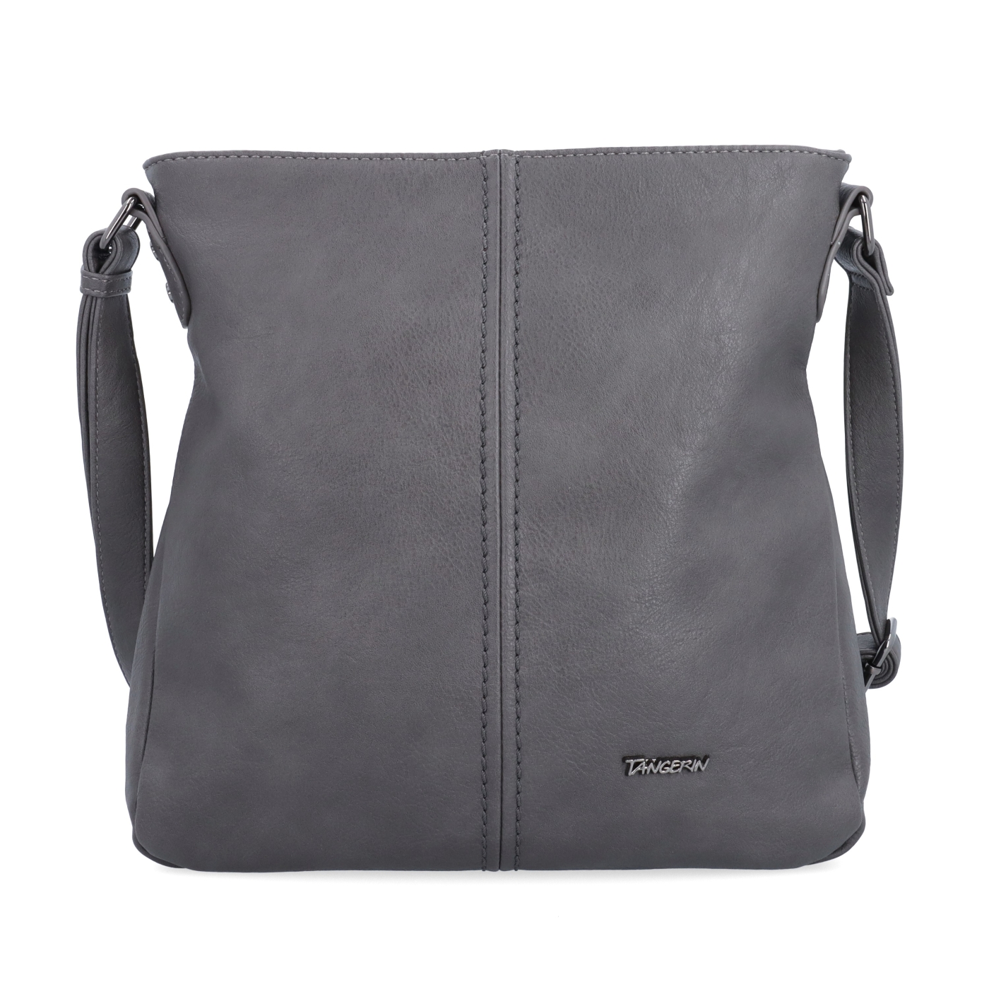 Crossbody kabelka s jednoduchým prošíváním Tangerin materiál syntetická kůže zapínání na zip barva šedá velikost střední 8003 TS Zepředu