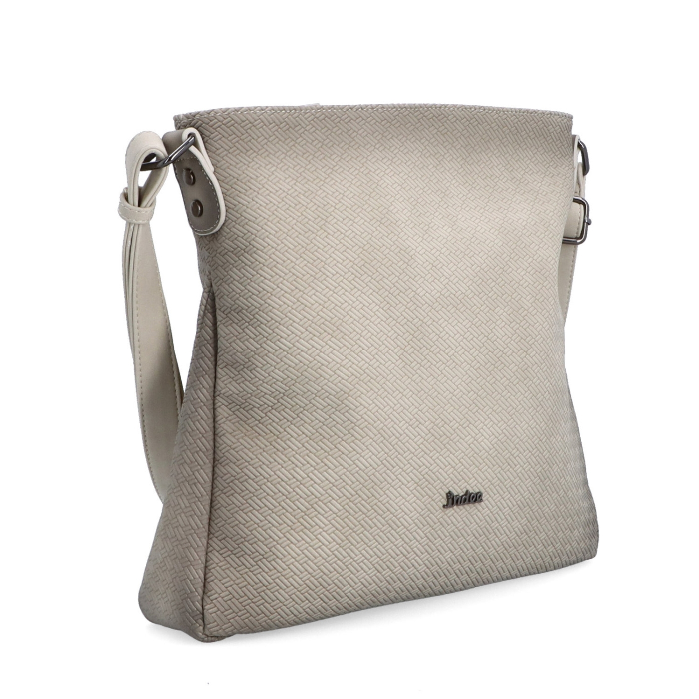 Střední jednoduchá crossbody kabelka Indee materiál syntetická kůže zapínání na zip barva béžová velikost střední 6317 K