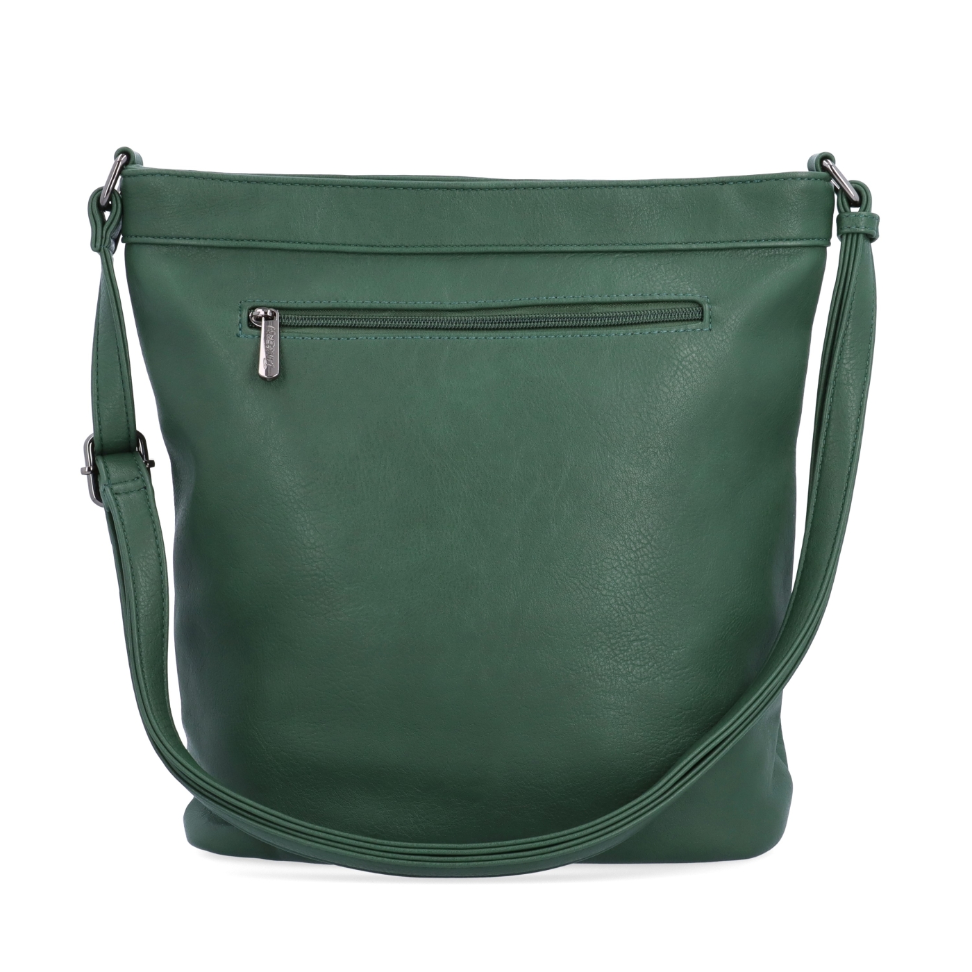 Crossbody kabelka s ozdobnými zipy Tangerin materiál syntetická kůže zapínání na zip barva zelená velikost střední 8050 TZE Zezadu
