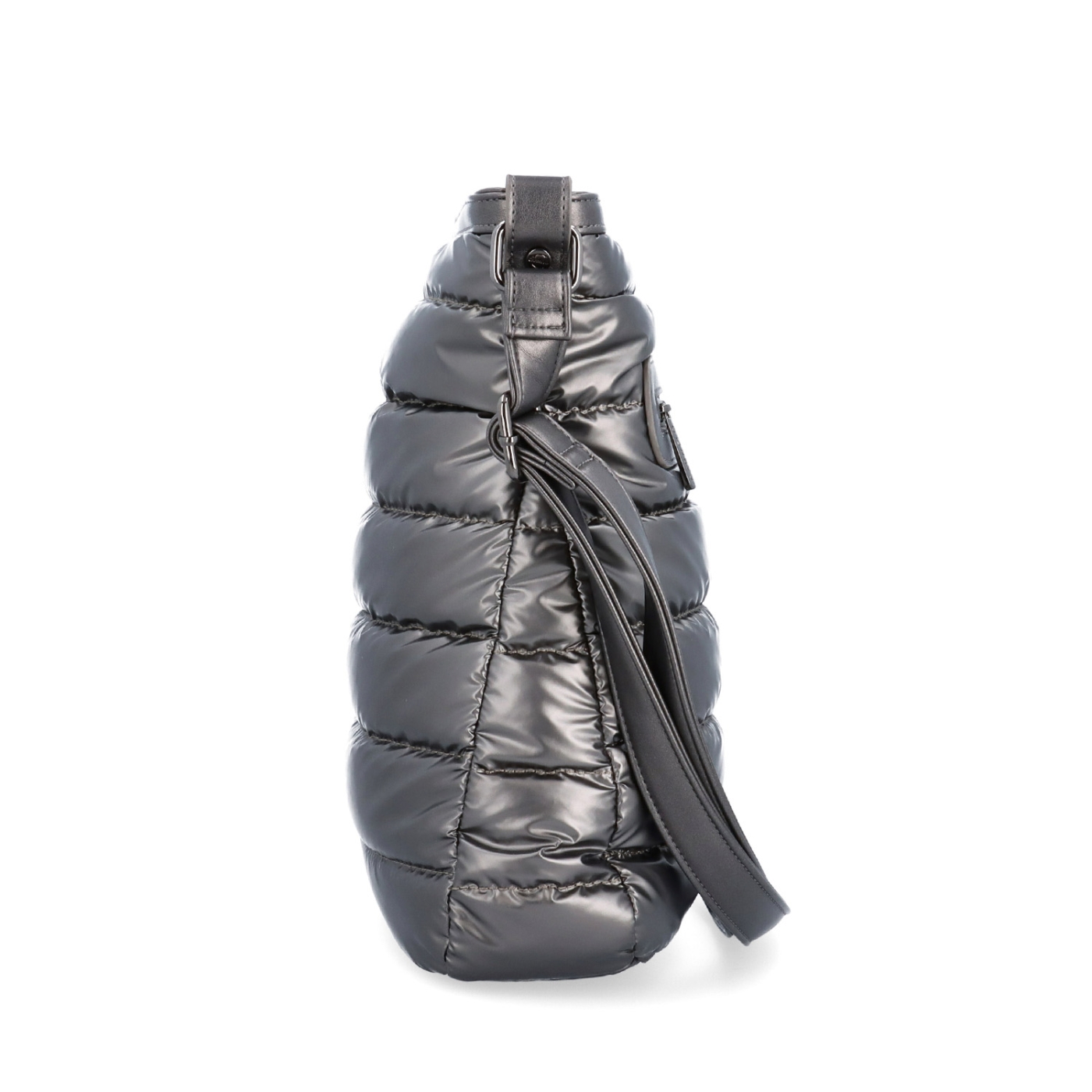 Moderní dámská kabelka z nadýchaného nylonu Carmelo materiál nylon zapínání na zip barva metalická velikost střední 4382 TI Z boku