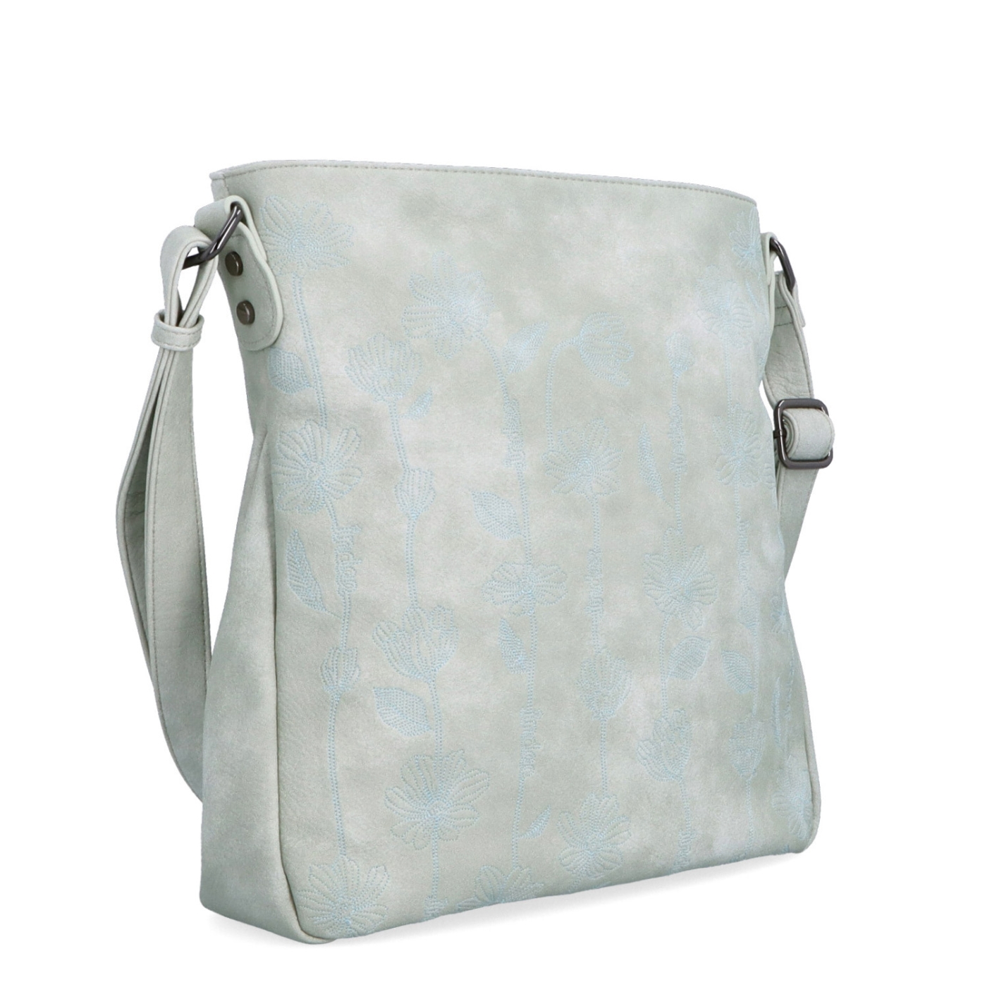 Prostorná crossbody kabelka s motivem Indee materiál syntetická kůže zapínání na zip barva šedá velikost střední 6327 S