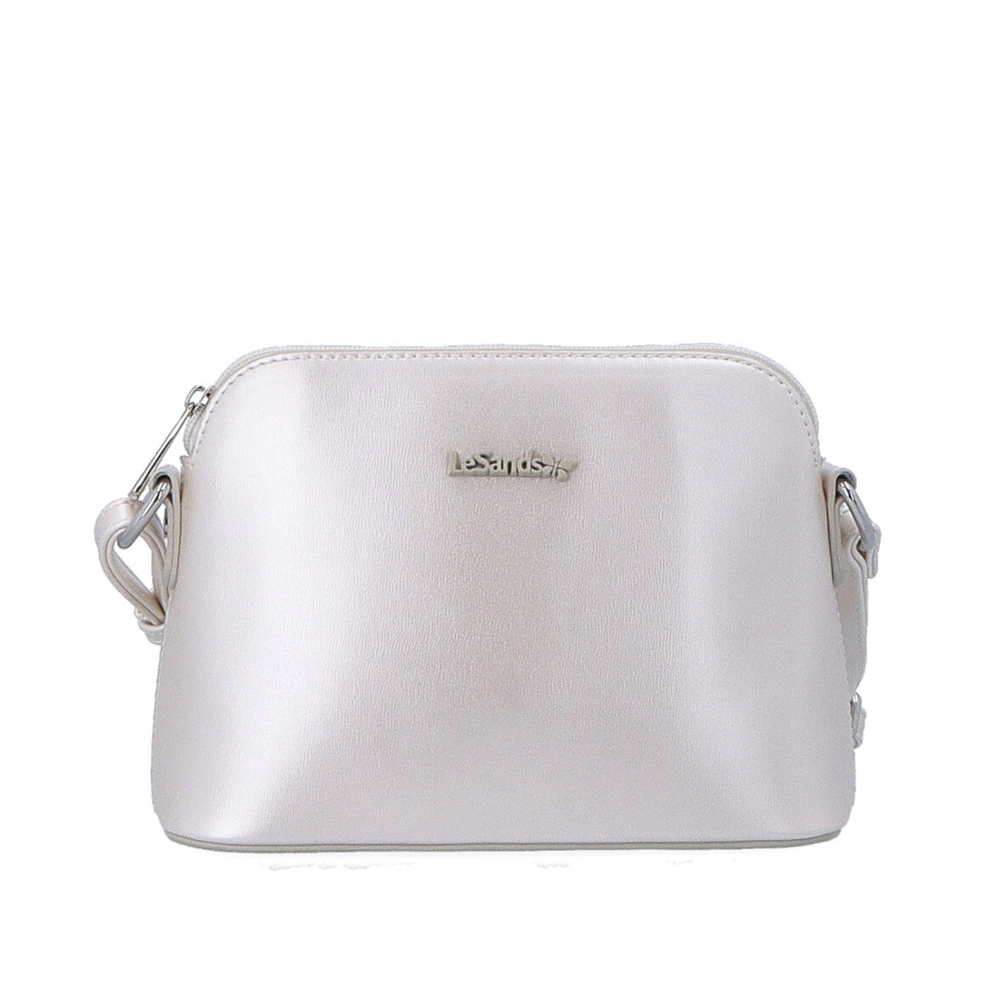 Minimalistická crossbody kabelka Le Sands materiál syntetická kůže zapínání na zip barva béžová velikost malá 7710 PRL Zepředu