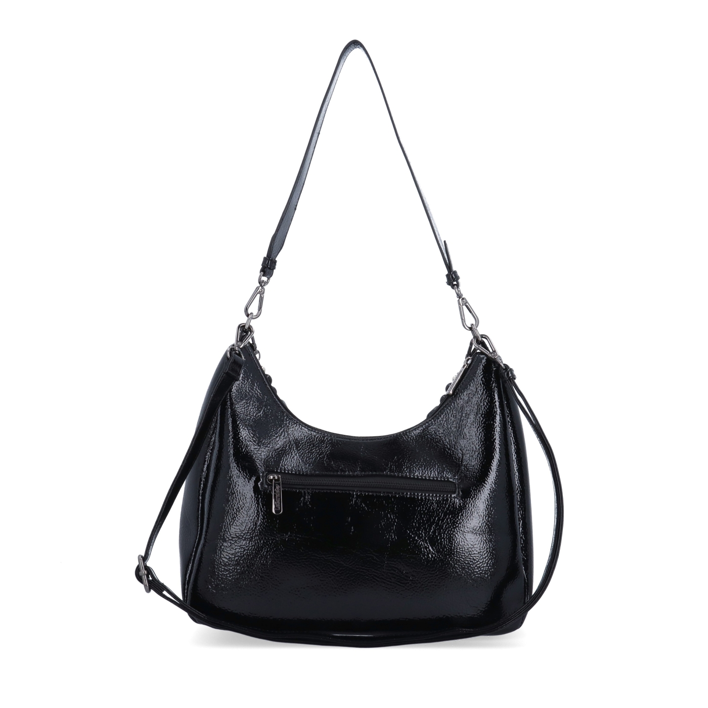 Kabelka přes rameno i crossbody s odepínacími popruhy Le Sands materiál syntetická kůže zapínání na zip barva černá velikost střední 4637 C Zezadu