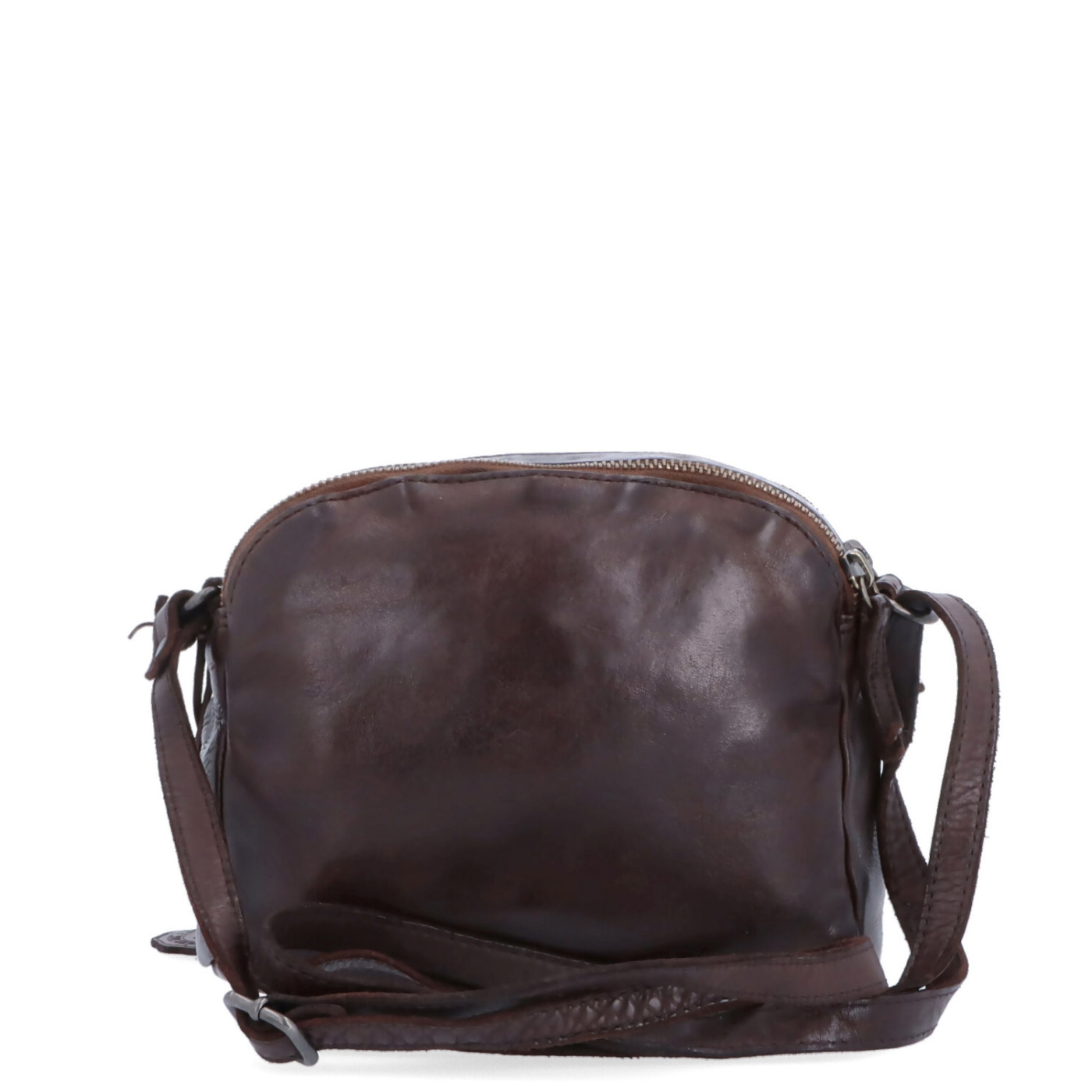 Kvalitní kožená crossbody kabelka Noelia Bolger materiál kůže zapínání na zip barva hnědá velikost malá NB 2408 H Zezadu
