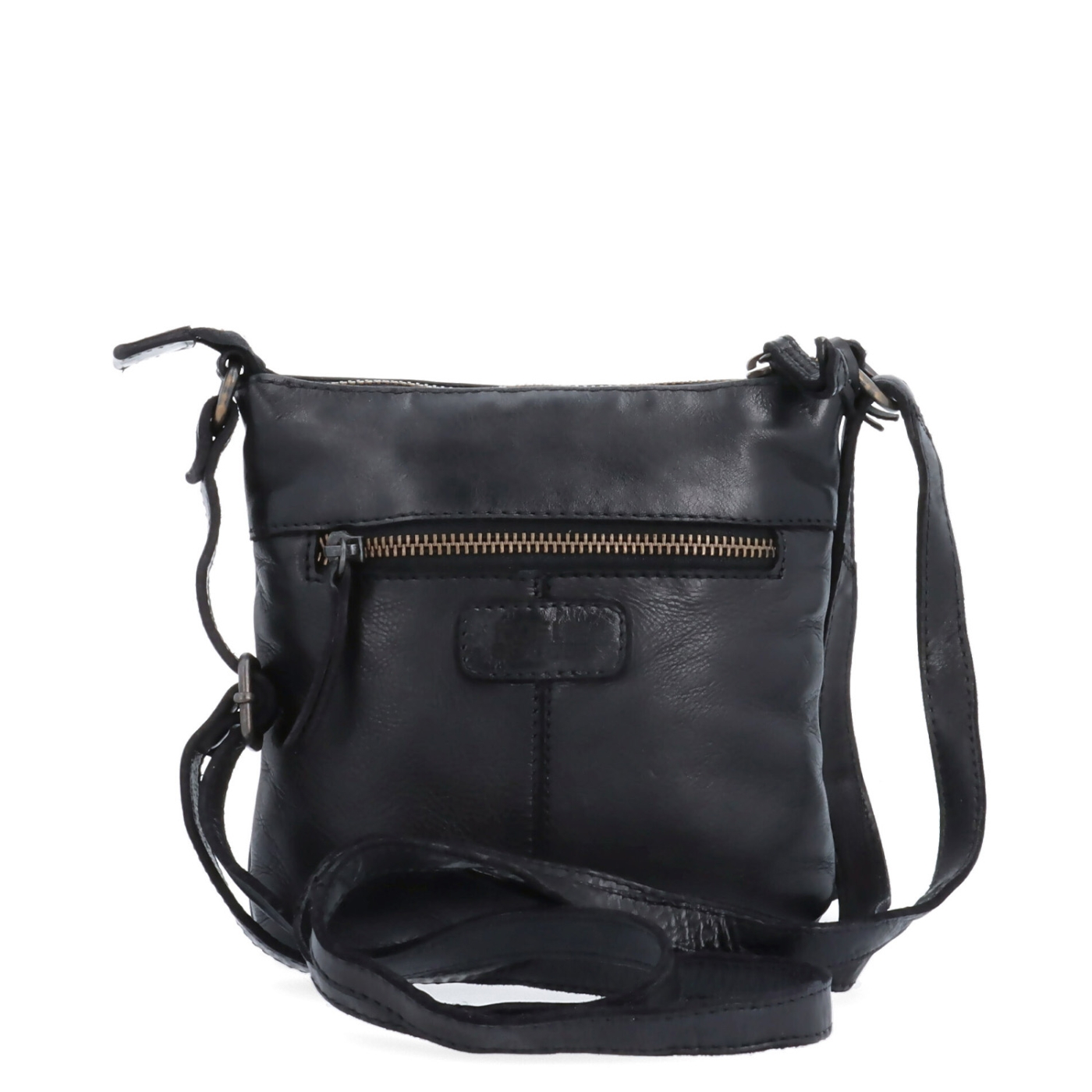Elegantní kožená crossbody kabelka Noelia Bolger materiál kůže zapínání na zip barva černá velikost malá NB 2415 C Zezadu