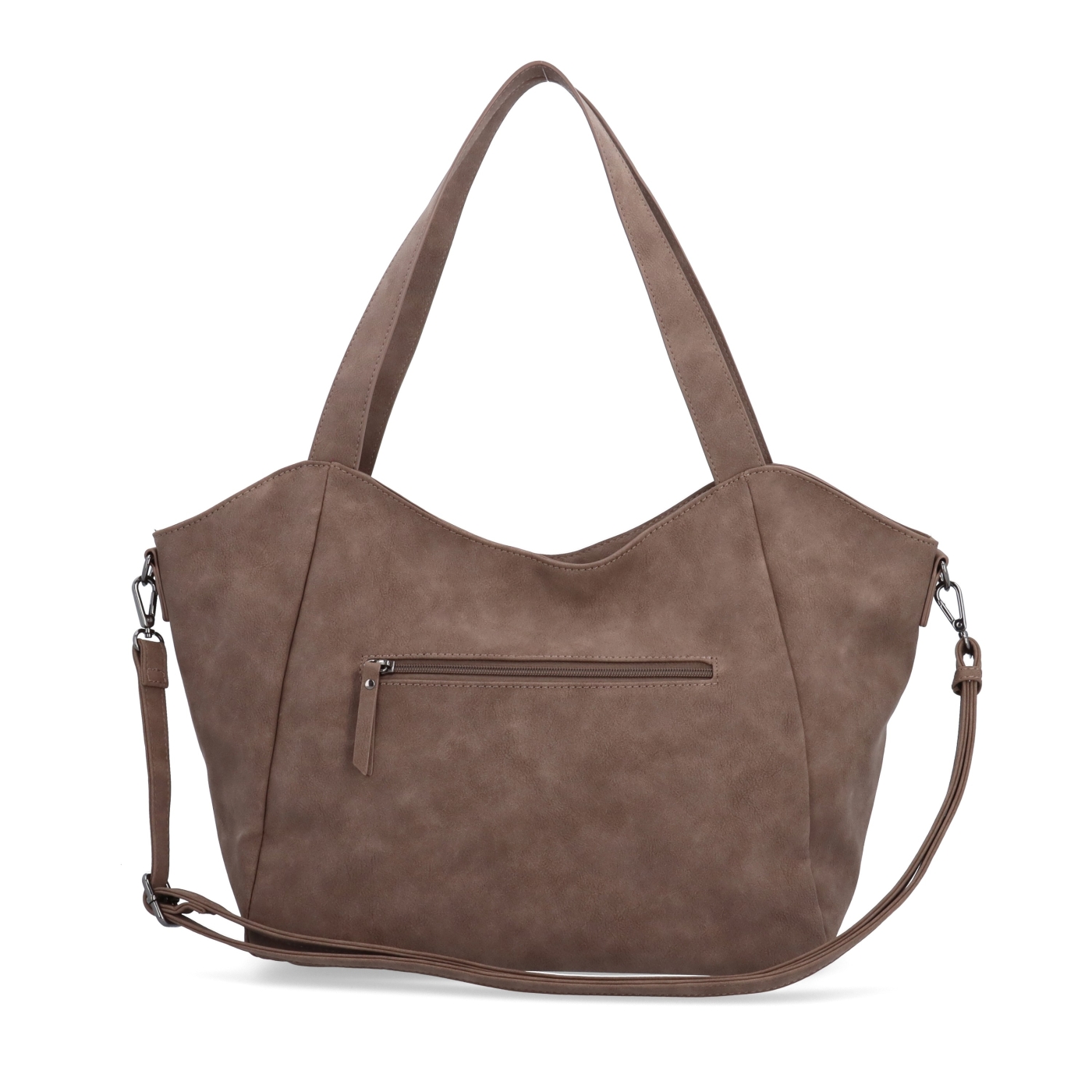 Velká kabelka na rameno s crossbody popruhem Tangerin materiál syntetická kůže zapínání na zip barva hnědá velikost velká 1120 H Zezadu
