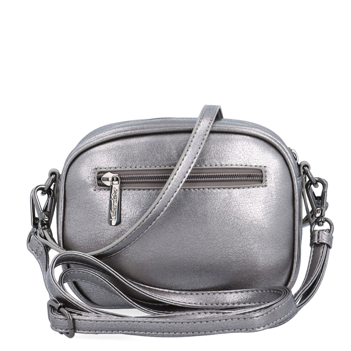 Malá crossbody kabelka s odnímatelným popruhem Le Sands materiál syntetická kůže zapínání na zip barva metalická velikost malá 4370 TI Zezadu