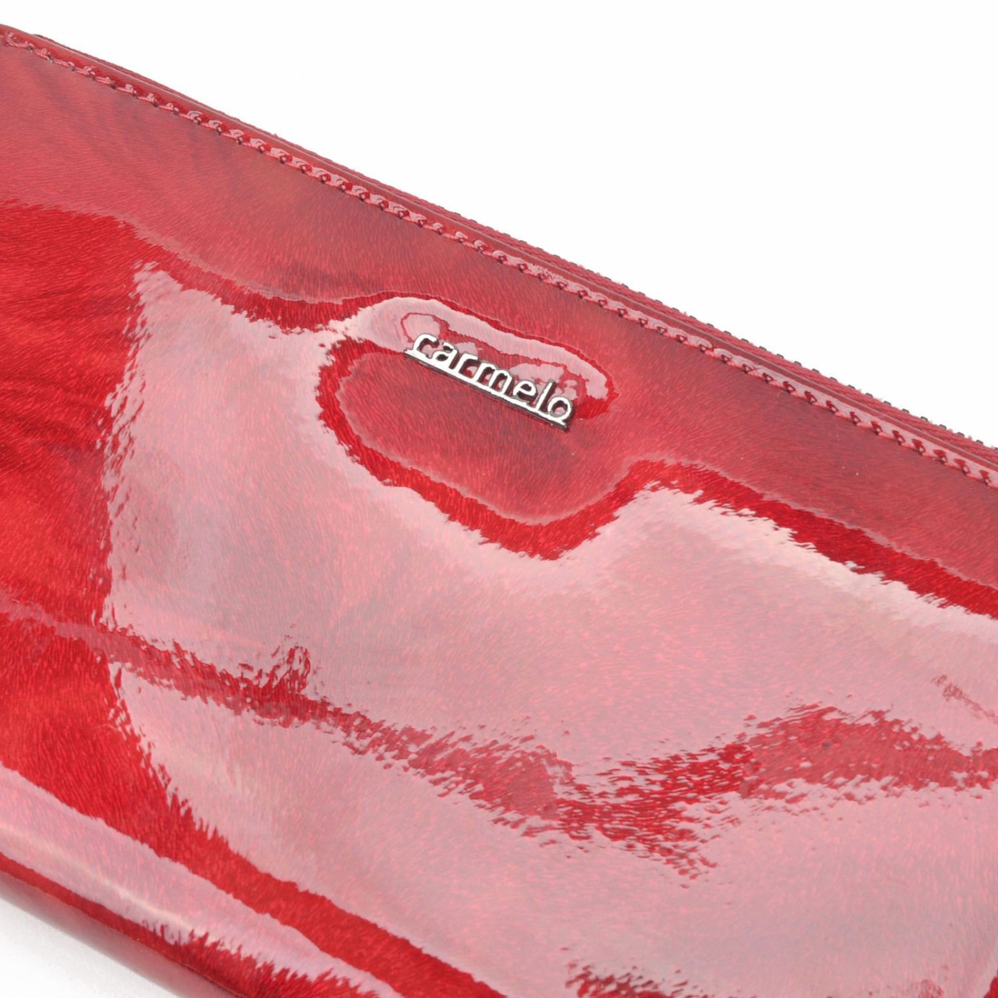 Velká lakovaná peněženka s poutkem Carmelo materiál kůže zapínání na zip barva červená velikost velká 2102 P CV Logo