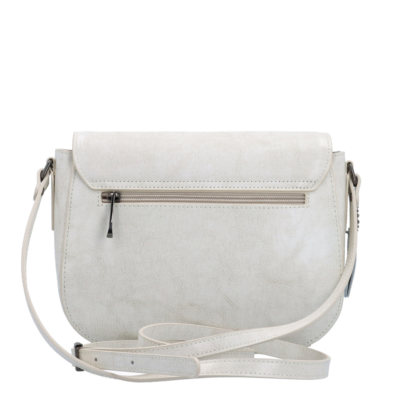 Elegantní kožená crossbody kabelka s klopou Noelia Bolger materiál kůže zapínání s klopou barva bílá velikost malá NB 0117 OW Zezadu