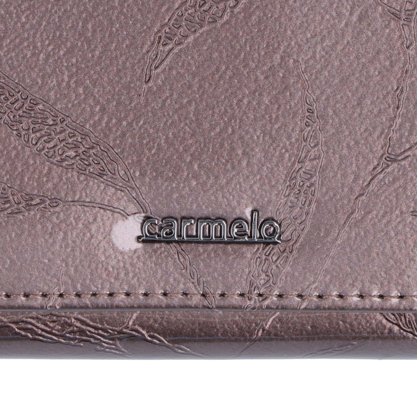 Elegantní lakovaná kožená peněženka Carmelo materiál kůže zapínání na zip barva taupe velikost malá 2105 L T Logo