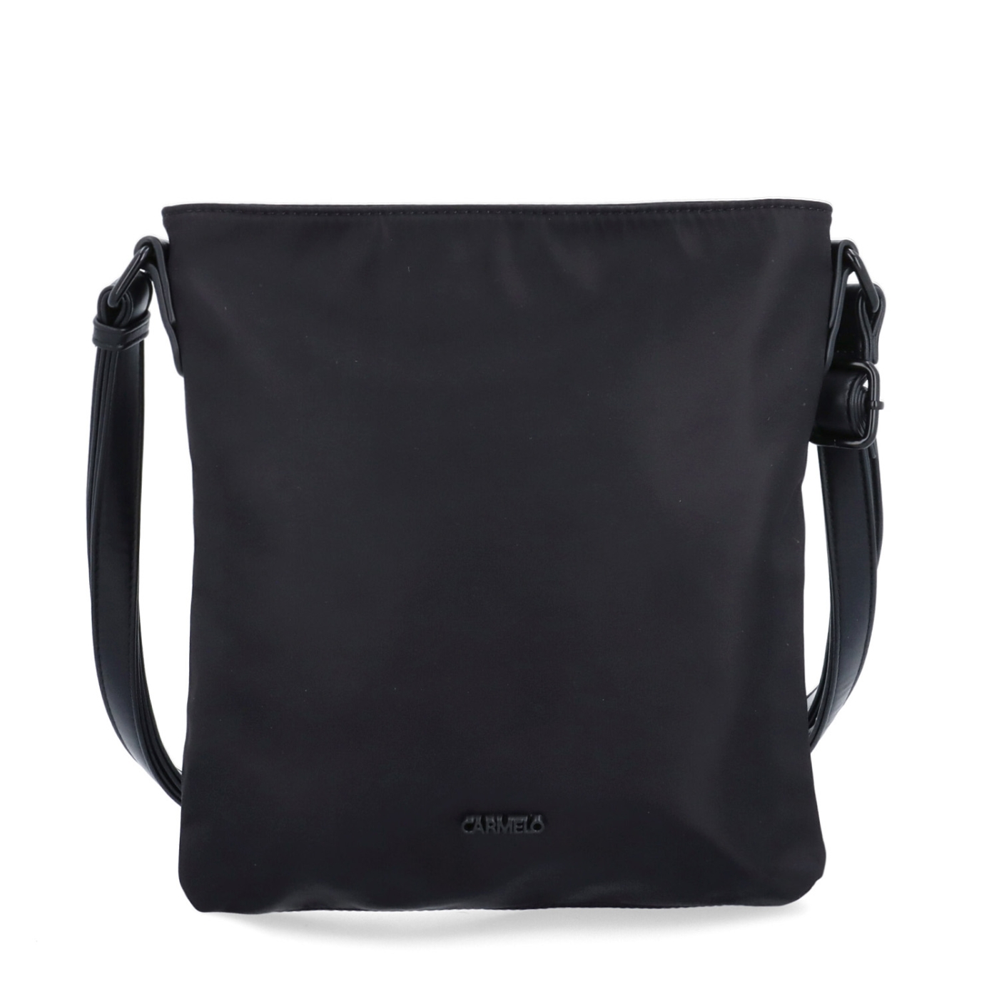 Stylová dámská crossbody kabelka z nylonu Carmelo materiál nylon zapínání na zip barva černá velikost malá 6606 C Zepředu