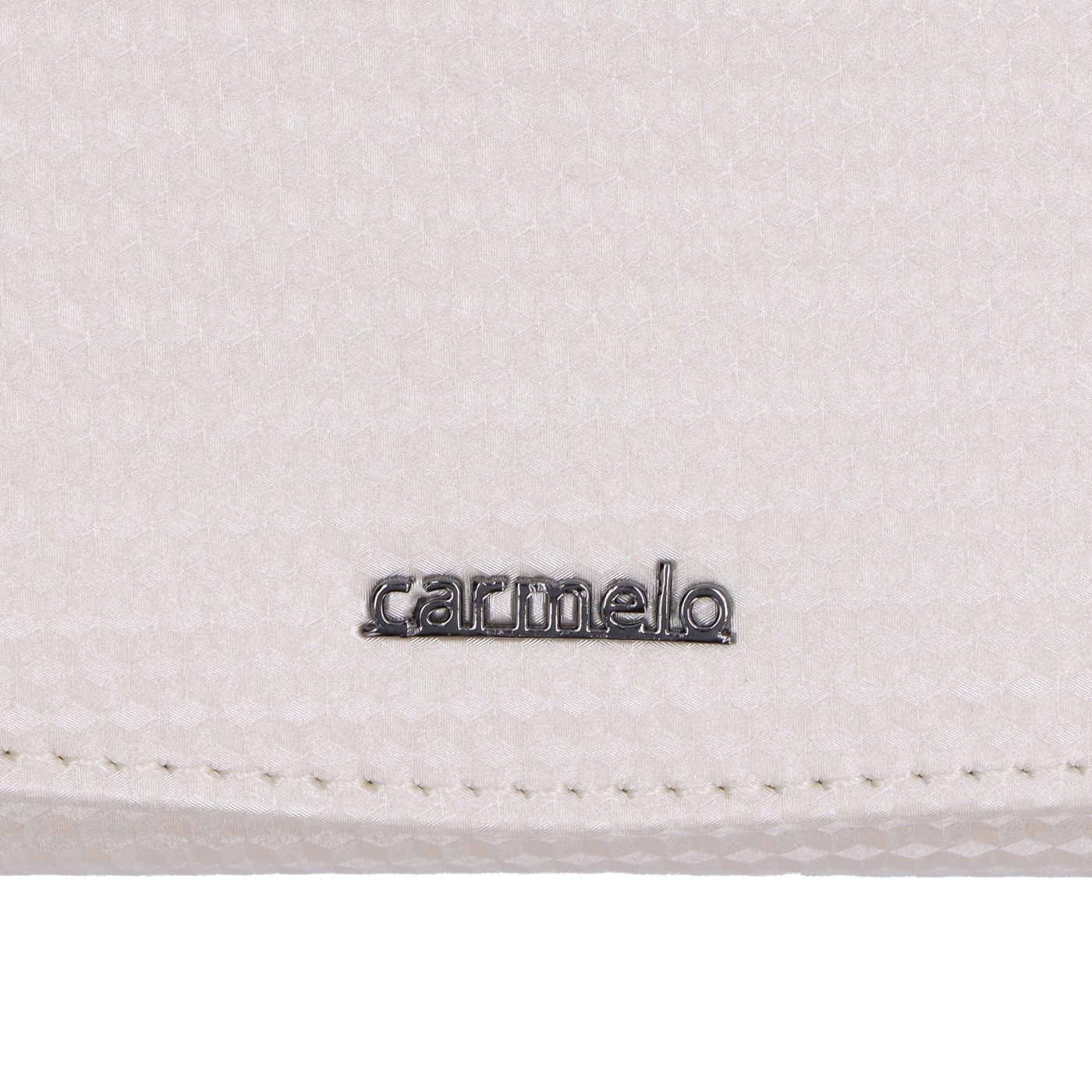 Stylová lakovaná peněženka z pravé kůže Carmelo materiál kůže zapínání na cvoček barva béžová velikost velká 2109 K K Logo