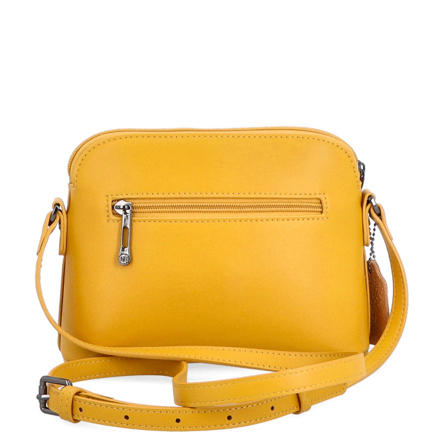 Kožená kabelka crossbody Noelia Bolger Noelia Bolger materiál kůže zapínání na zip barva žlutá velikost malá NB 0096 ZLU Zezadu