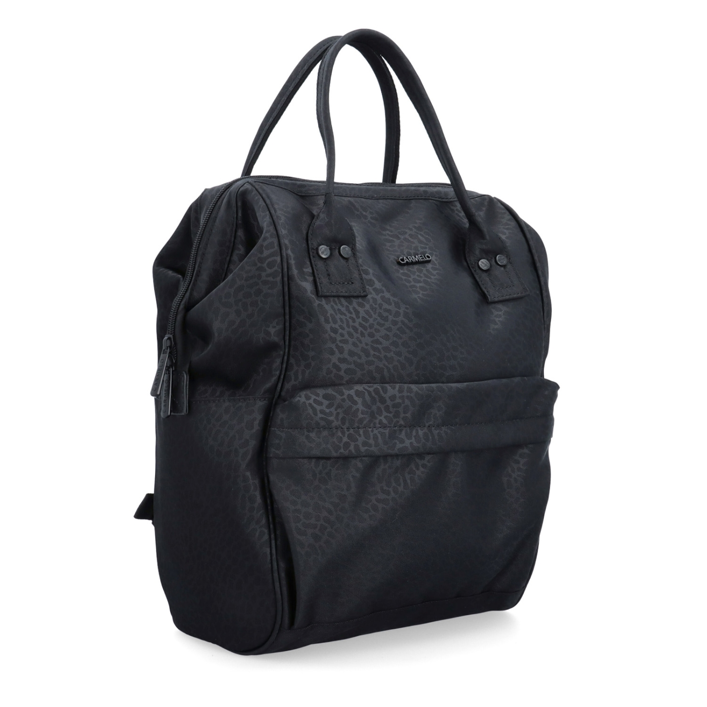 Velký praktický batoh značky Carmelo Carmelo materiál nylon zapínání na zip barva černá velikost velká 4319 C LE
