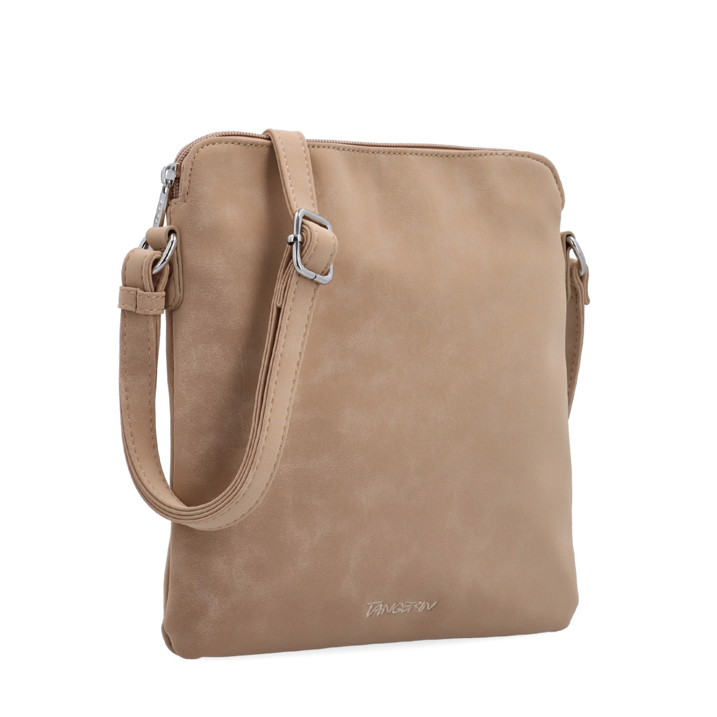 Menší crossbody kabelka z hebkého materiálu Tangerin materiál syntetická kůže zapínání na zip barva béžová velikost malá 7017 SAN