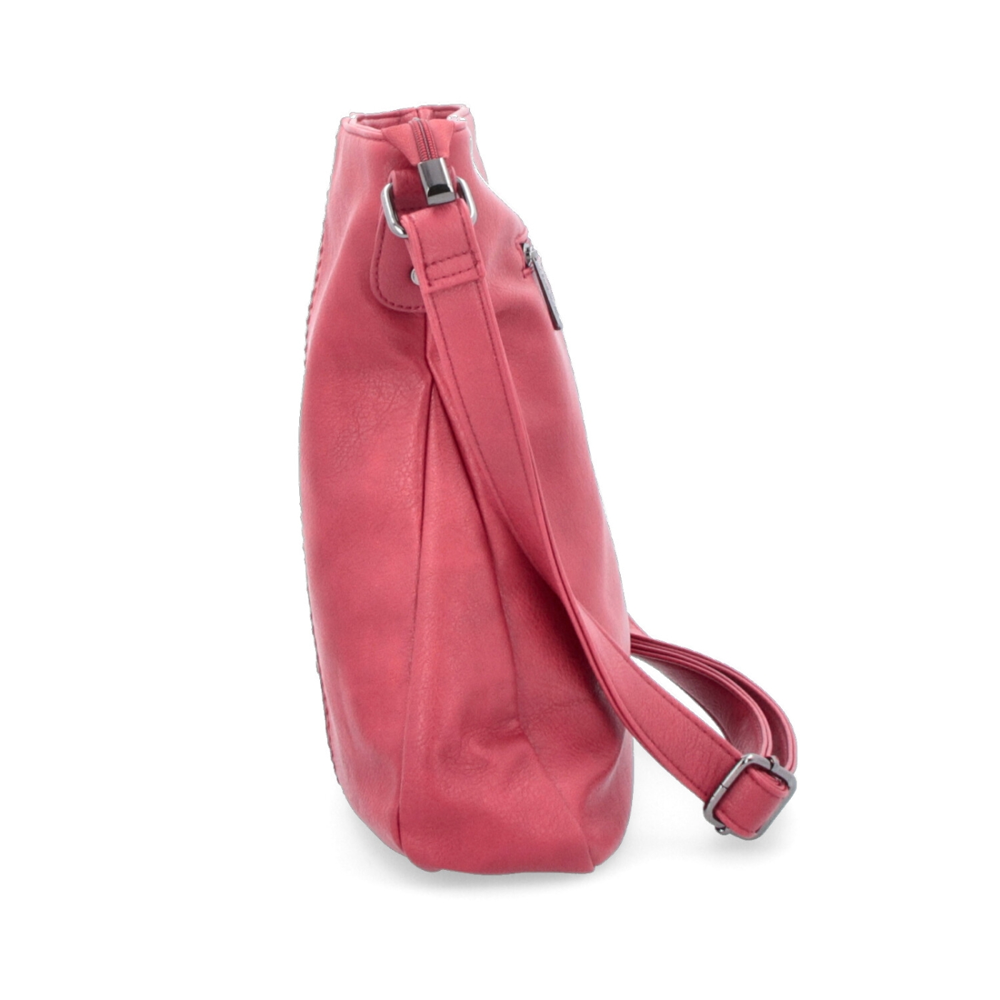Crossbody kabelka Tangerin materiál syntetická kůže zapínání na zip barva červená velikost střední 8004 CV Z boku