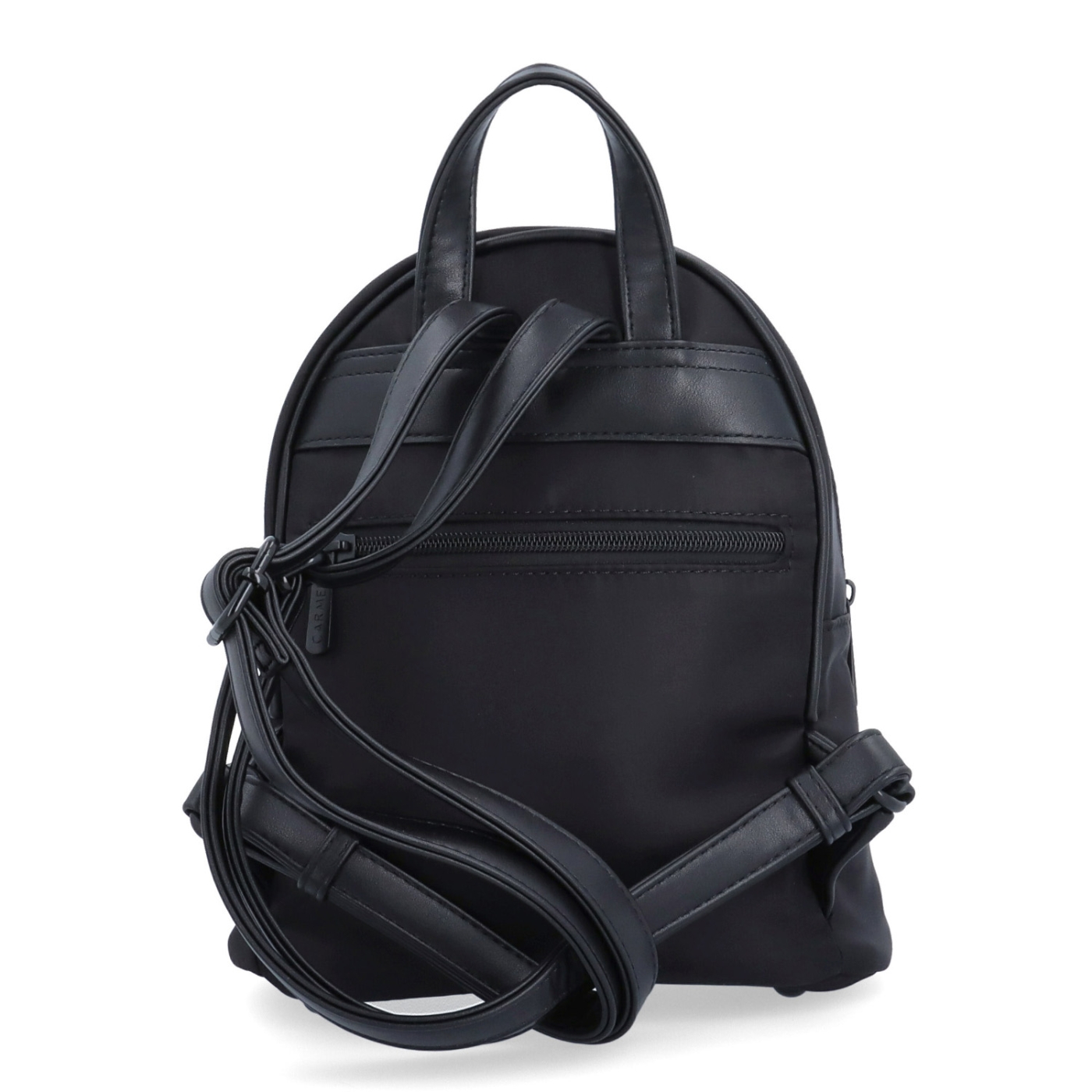 Malý nylonový batůžek pro ženy Carmelo materiál nylon zapínání na zip barva černá velikost malá 6604 C Zezadu