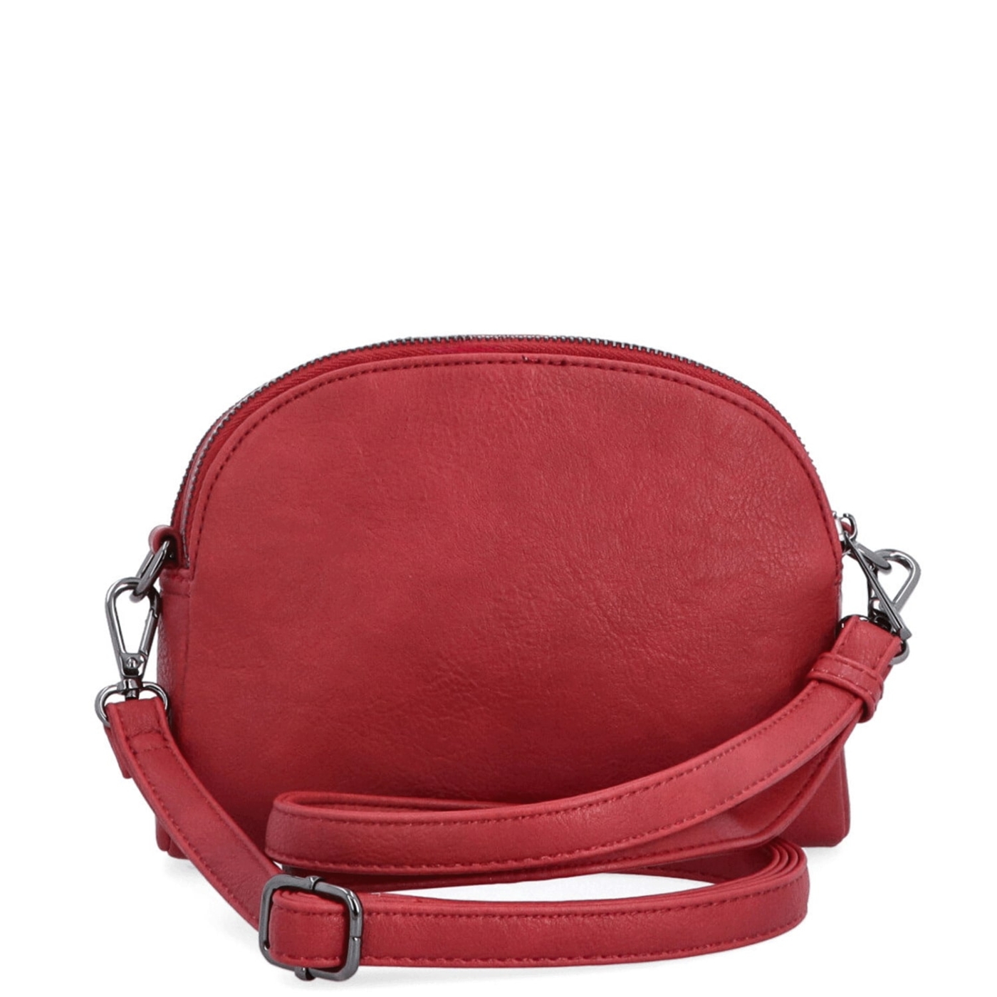 Malá crossbody kabelka svýrazným popruhem Tangerin materiál syntetická kůže zapínání na zip barva červená velikost malá 8044 CV Zezadu
