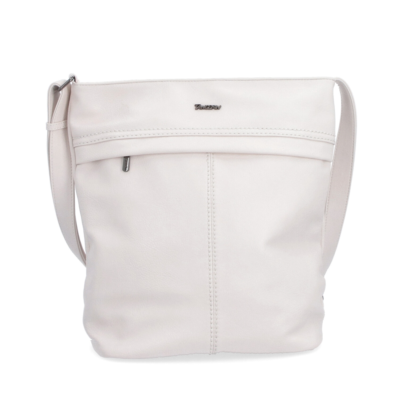 Velká crossbody kabelka z měkké syntetické kůže Tangerin materiál syntetická kůže zapínání na zip barva béžová velikost velká 8001 K Zepředu