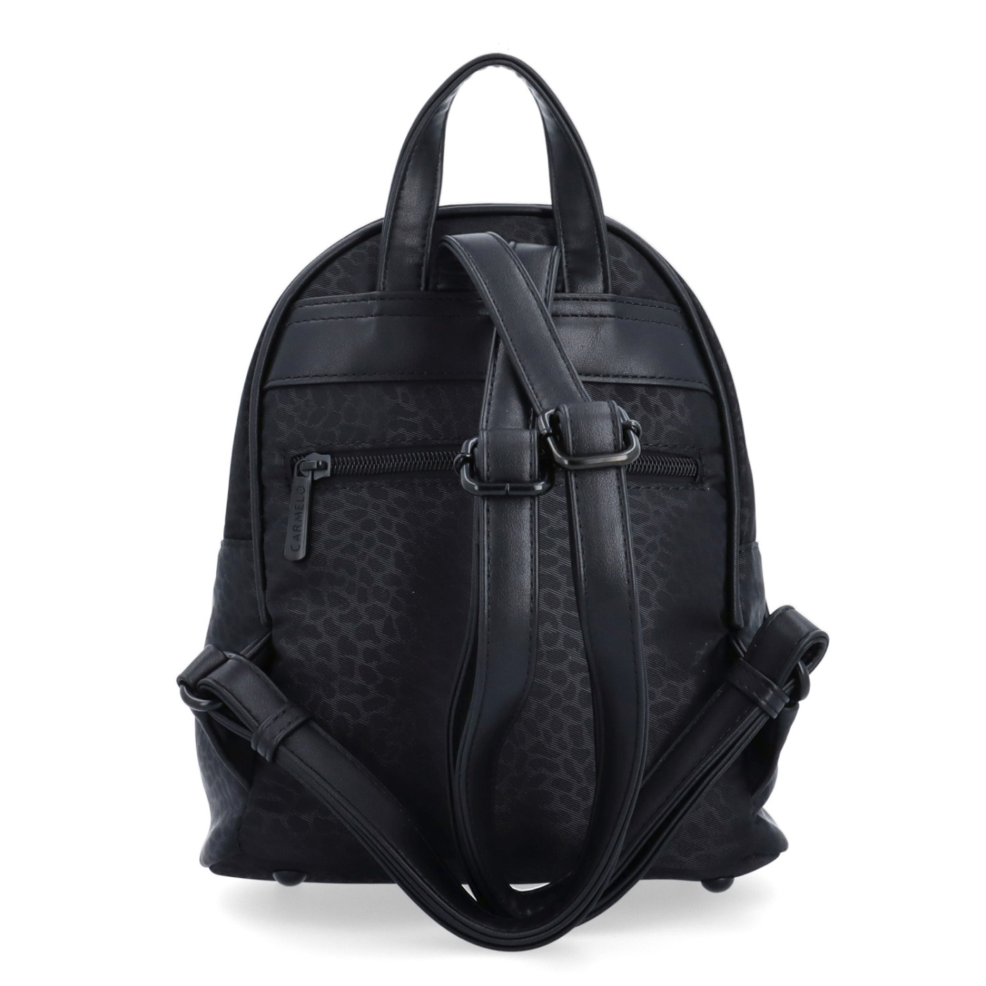 Malý nylonový batůžek pro ženy Carmelo materiál nylon zapínání na zip barva černá velikost malá 6604 C LE Zezadu