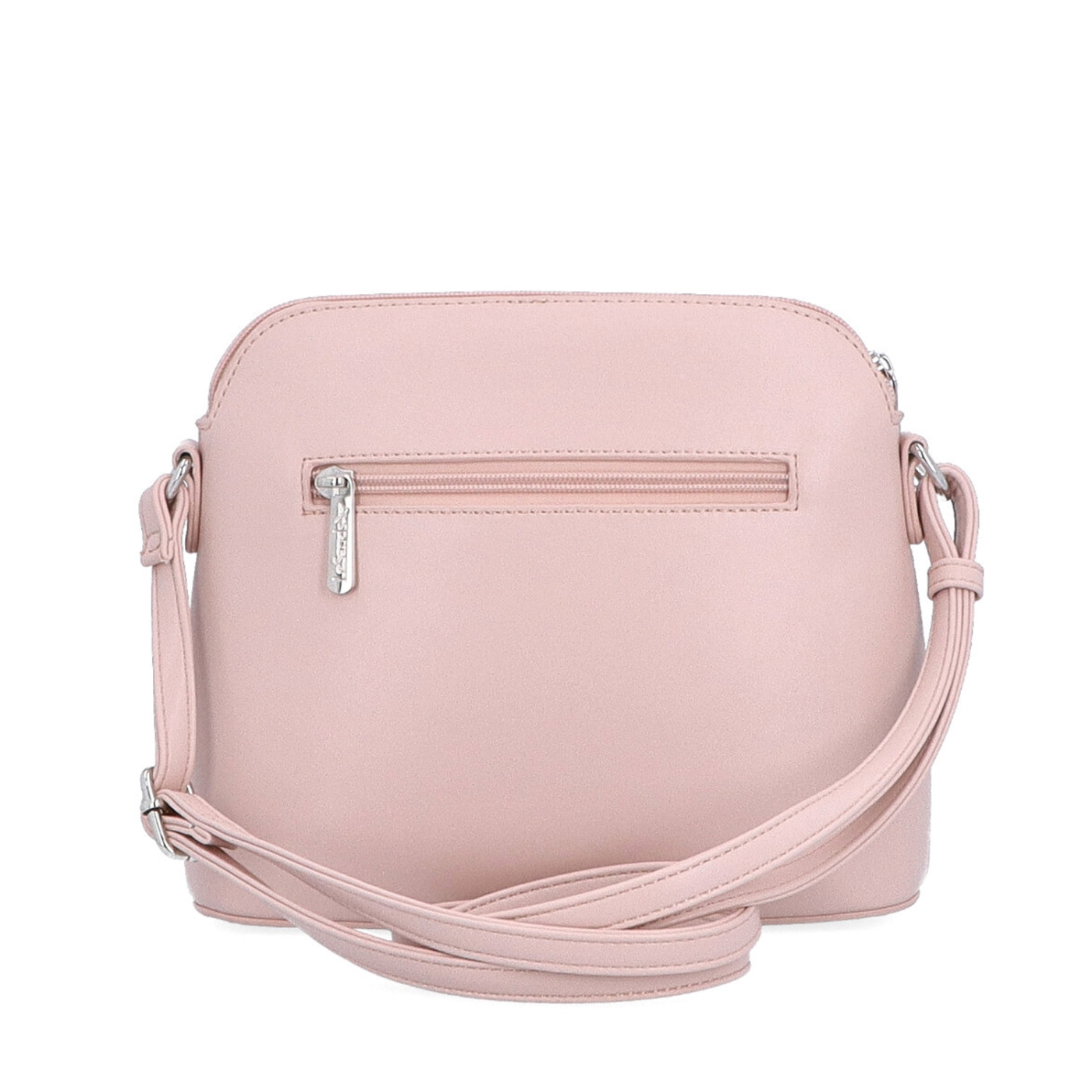 Malá minimalistická crossbody kabelka Le Sands materiál syntetická kůže zapínání na zip barva růžová velikost malá 7712 R Zezadu