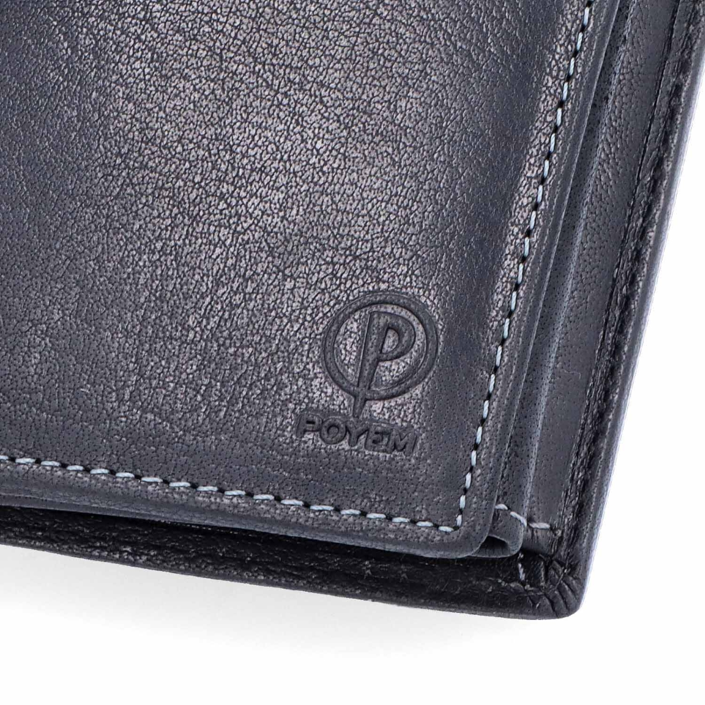 Kožená pánská peněženka Poyem materiál kůže zapínání Bez zapínání barva černá velikost malá 5235 Poyem C Logo