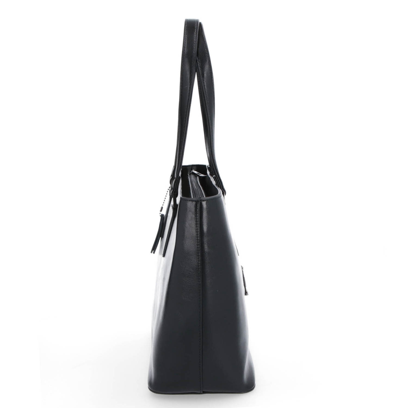Shopper kabelka přes rameno Noelia Bolger materiál kůže zapínání na zip barva černá velikost velká NB 0047 C Z boku