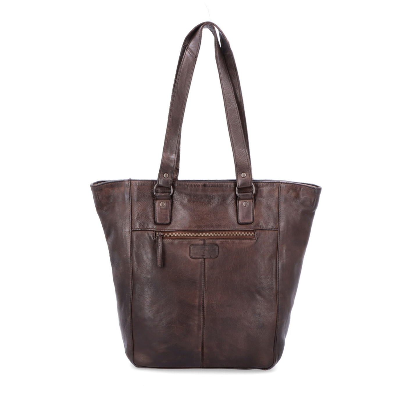 Prémiová kožená shopper kabelka přes rameno Noelia Bolger materiál kůže zapínání na zip barva hnědá velikost velká NB 2021 H Zezadu