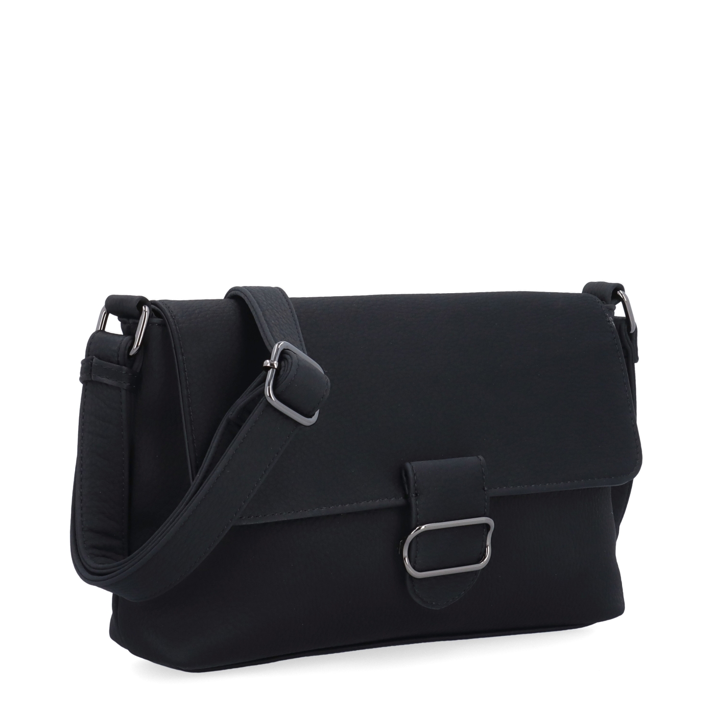 Elegantní crossbody kabelka s klopou Le Sands materiál syntetická kůže zapínání s klopou barva černá velikost malá 4652 C