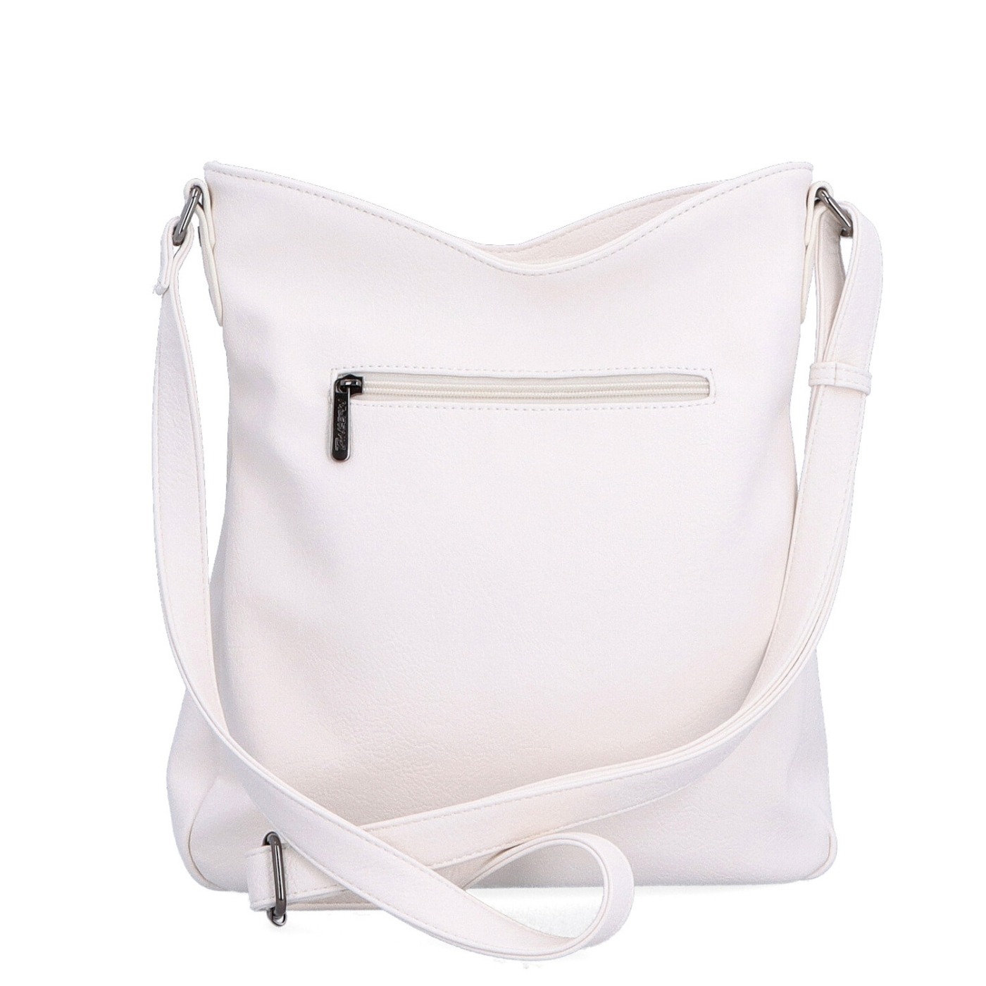 Asymetrická crossbody kabelka s prošíváním Tangerin materiál syntetická kůže zapínání na zip barva béžová velikost střední 8023 K Zezadu