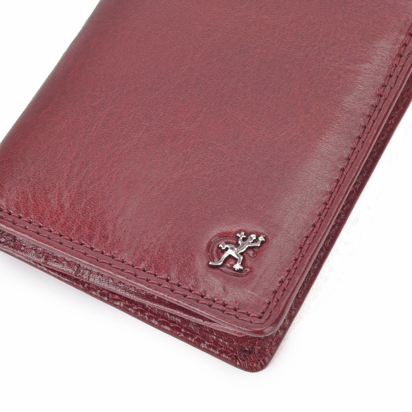 Praktická kožená dokladovka Cosset materiál kůže zapínání Bez zapínání barva vínová velikost malá 4424 Komodo BO Logo
