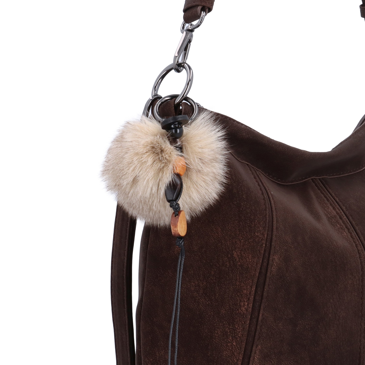 Praktická kabelka přes rameno i crossbody s prošitím Carmelo materiál syntetická kůže zapínání na zip barva hnědá velikost střední 4656 H Detail