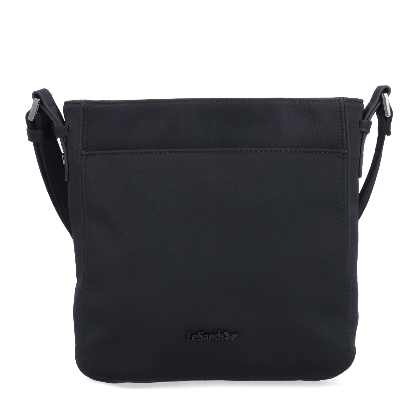 Praktická crossbody kabelka s přední kapsou Le Sands materiál syntetická kůže zapínání na zip barva černá velikost střední 4653 C Zepředu