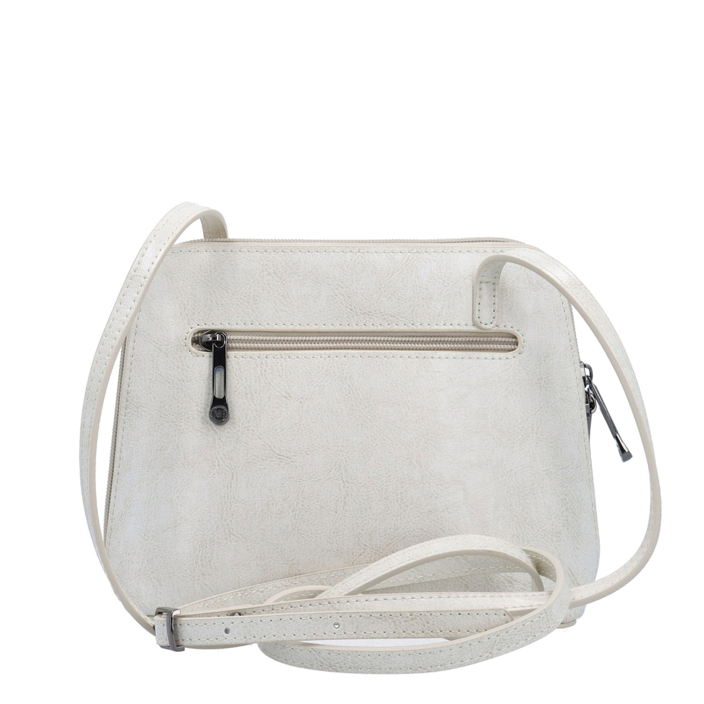 Kožená crossbody kabelka s promyšleným členěním Noelia Bolger materiál kůže zapínání na zip barva bílá velikost malá NB 0115 OW Zezadu
