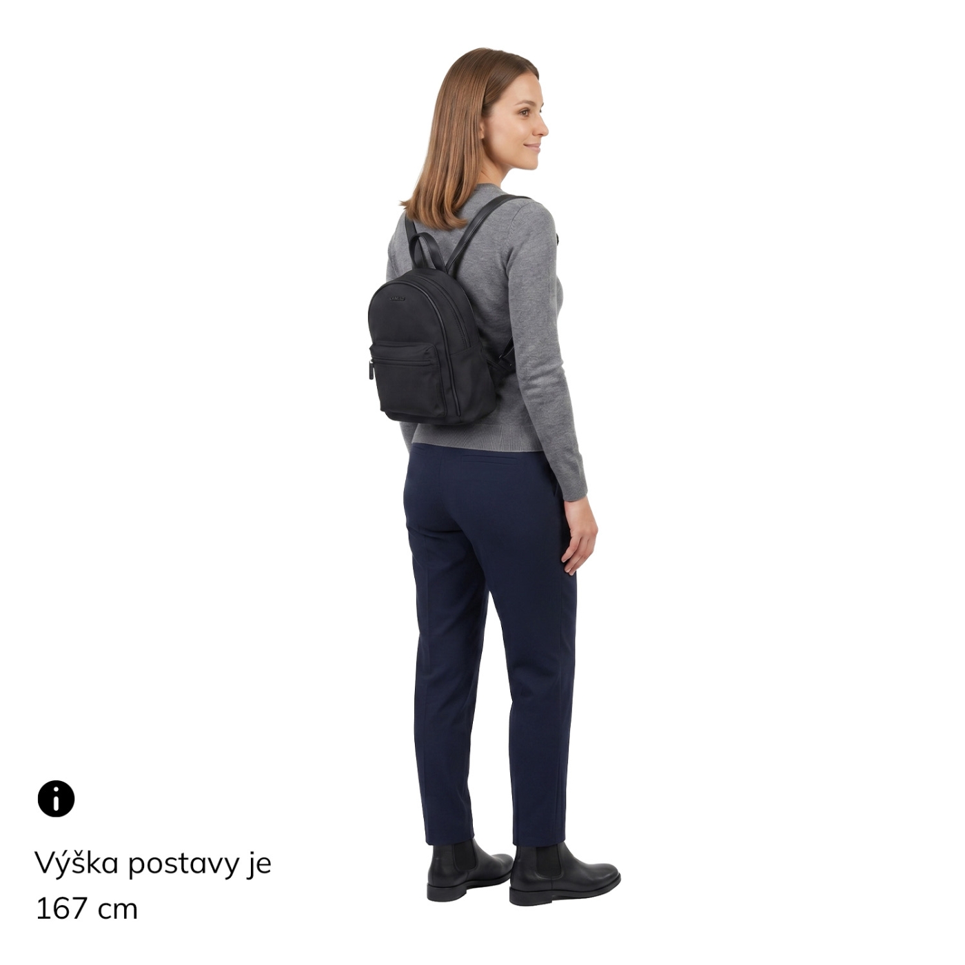 Malý nylonový batůžek pro ženy Carmelo materiál nylon zapínání na zip barva béžová velikost malá 6604 BE LE Na postavě