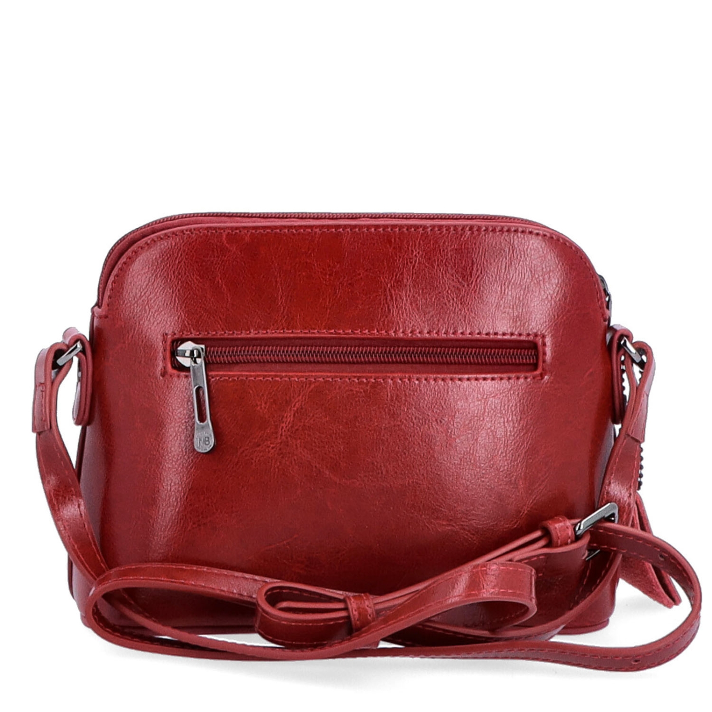 Luxusní malá kožená crossbody kabelka Noelia Bolger materiál kůže zapínání na zip barva červená velikost malá NB 0080 TCV Zezadu